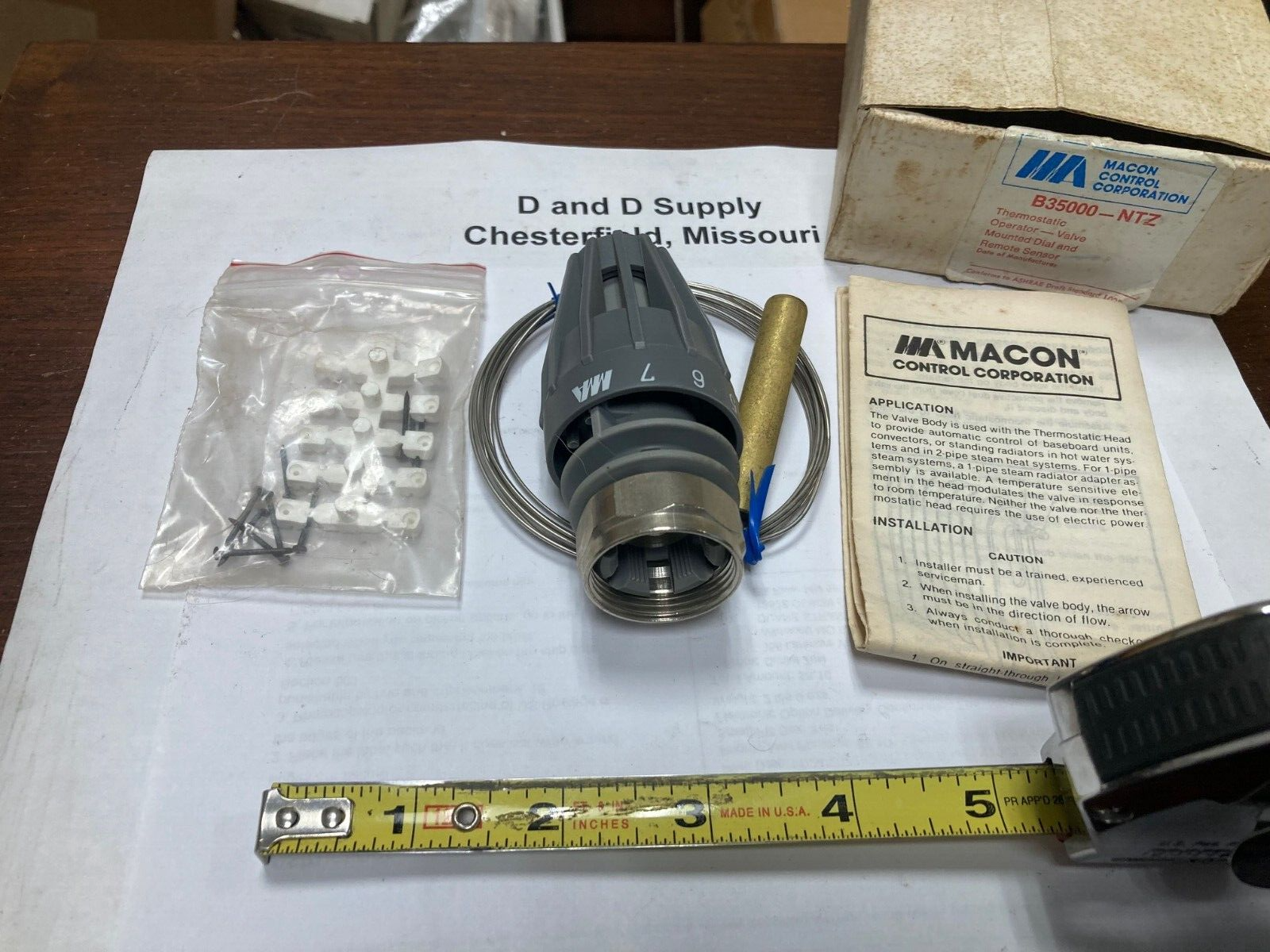 Macon Control # B35000 NTZ Thermostatic Operator-Valve, Possibly Incomplete