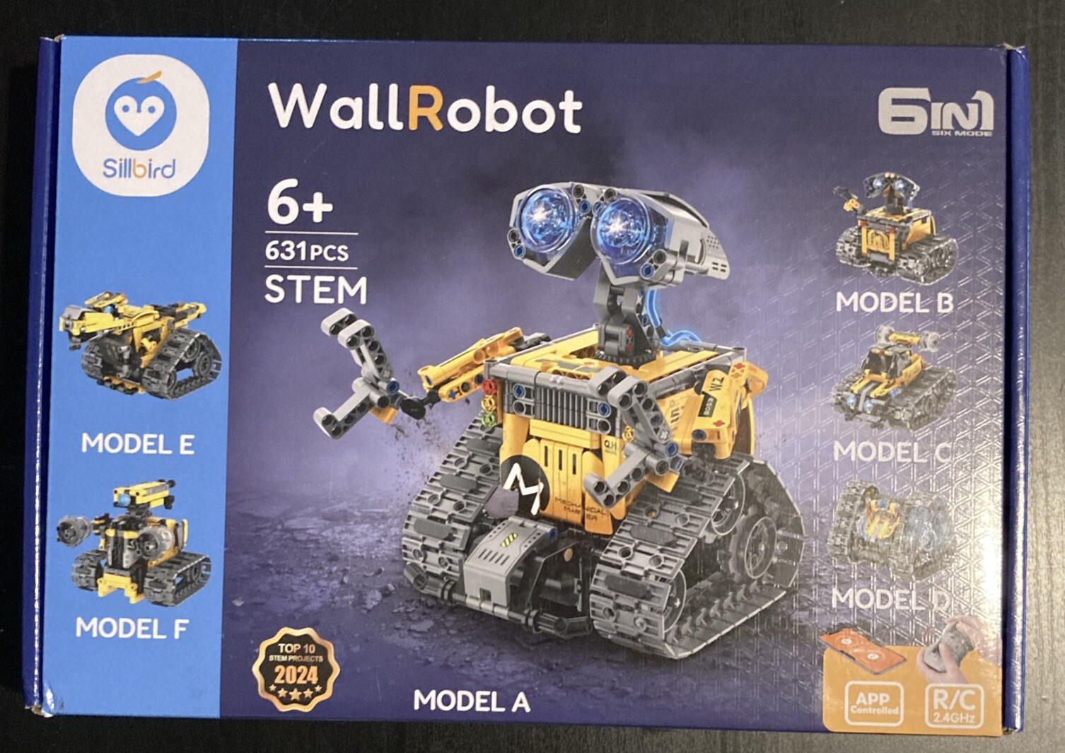 Sillbird STEM Building Toys, Remote & App Controlled Creator 6in1 Wall Robot