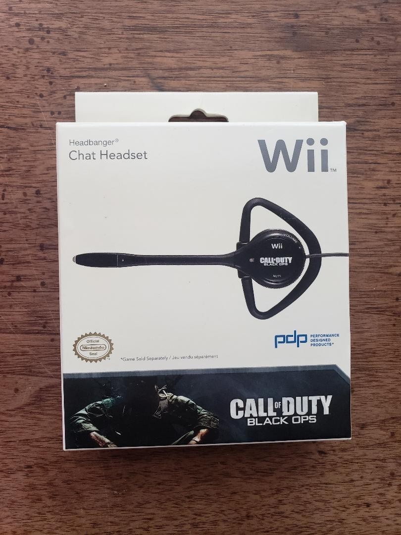 PDP Headbanger Chat Headset Wii Call of Duty Black Ops Noise Cancelling 10ft