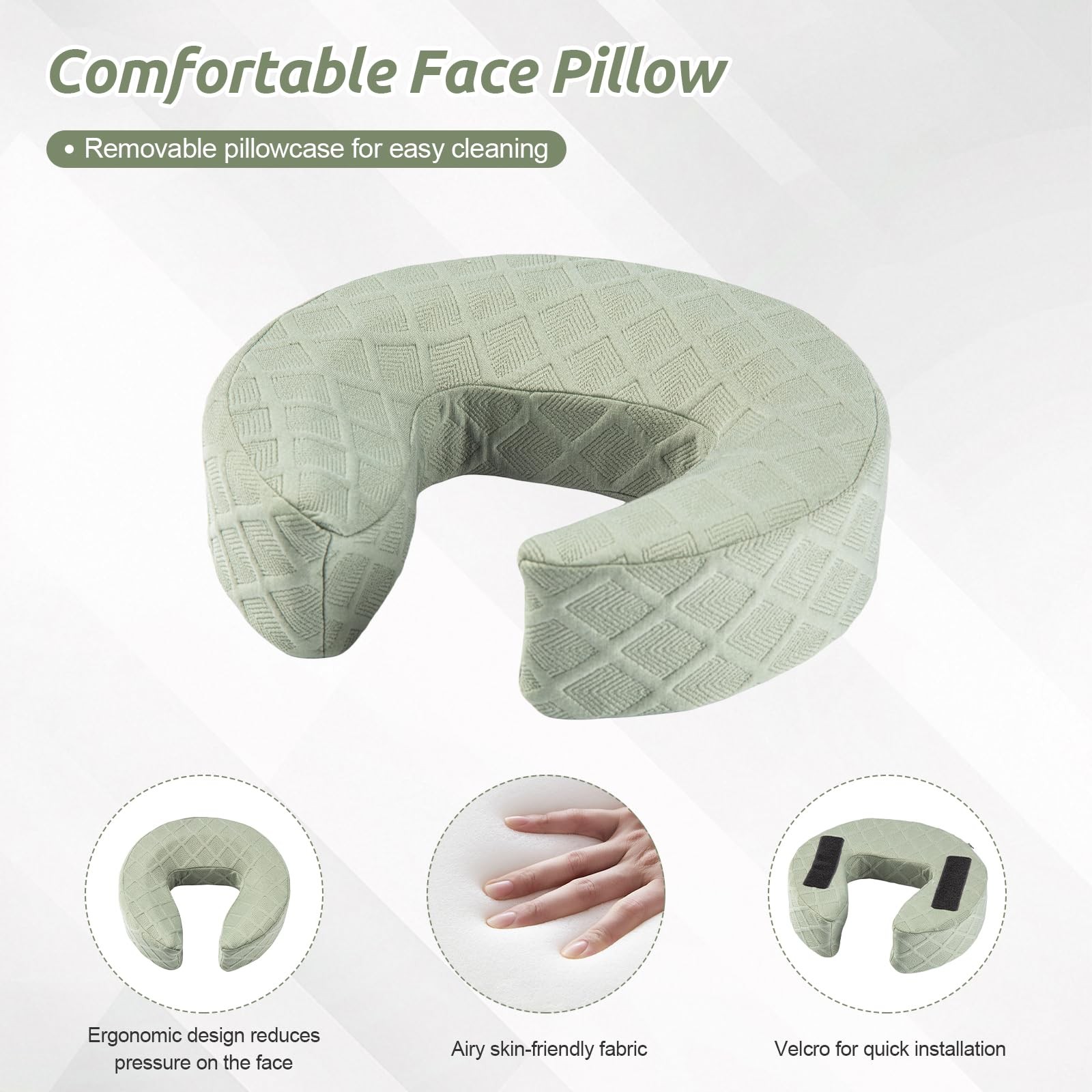Massage Headrest Adjustable Face Cradle Portable Table Kit Sleeping Mattress