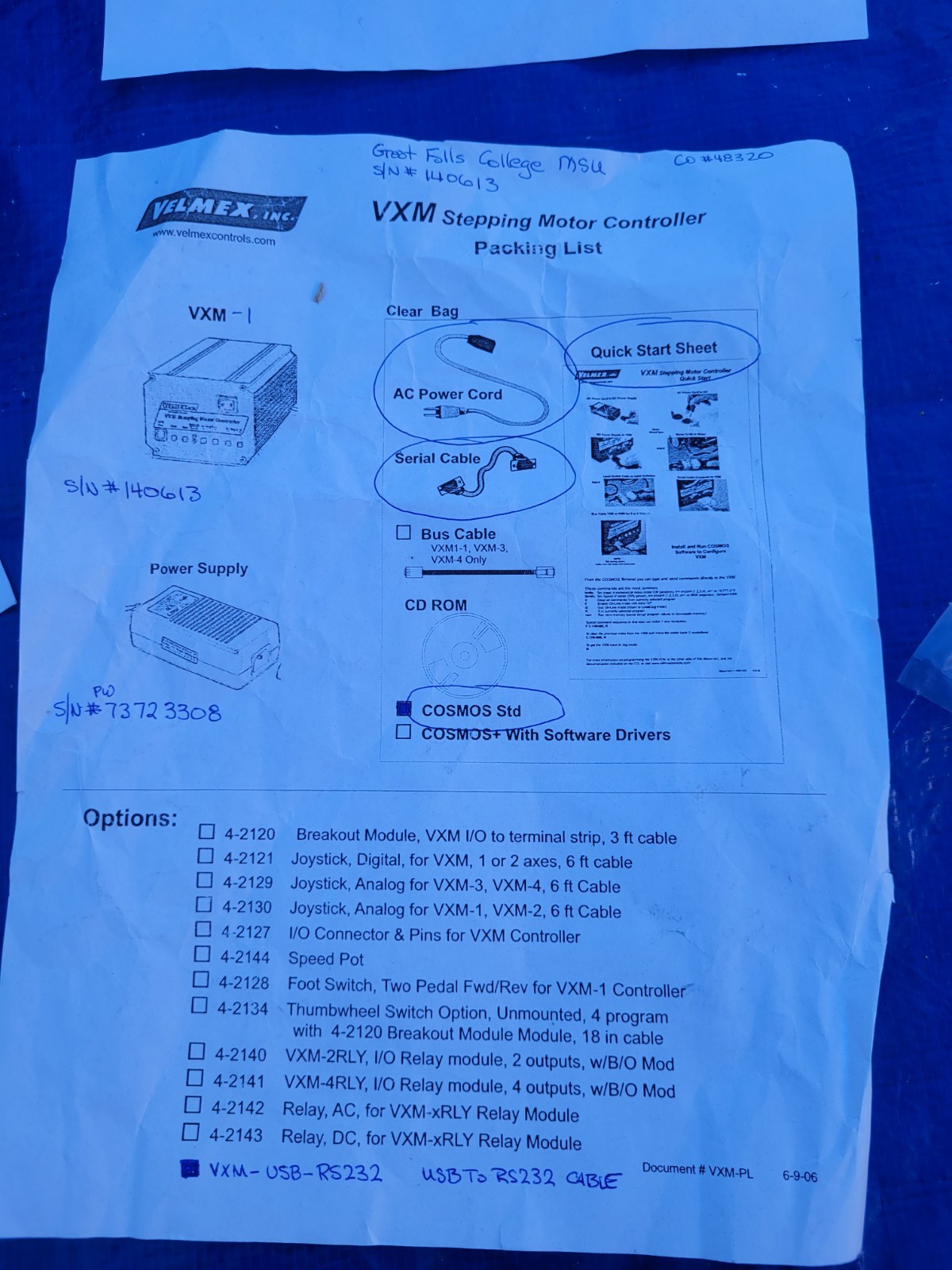 Velmex VXM Stepping Motor Controller Single Axis RS-232 Govt Surplus Lab Science