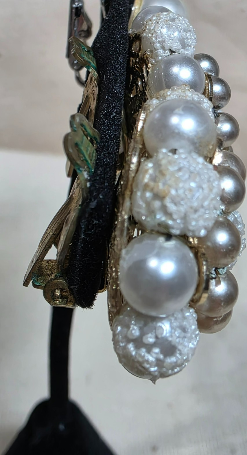 Vintage Clip-on Earrings Two Pair Faux Pearl Marked