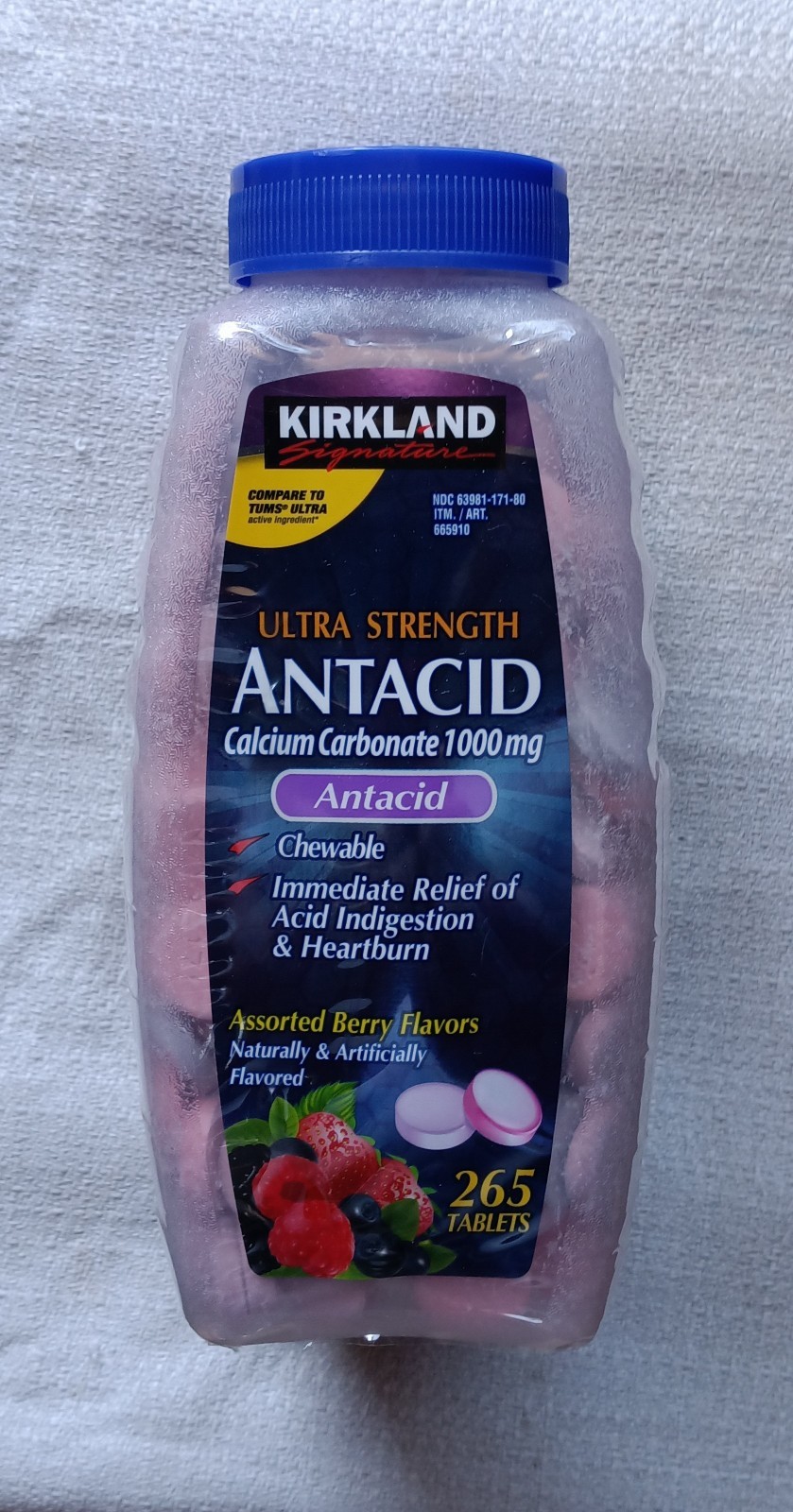 265 Tablets Kirkland Signature Antacid Ultra Strength 1000 mg Generic Tums 2028
