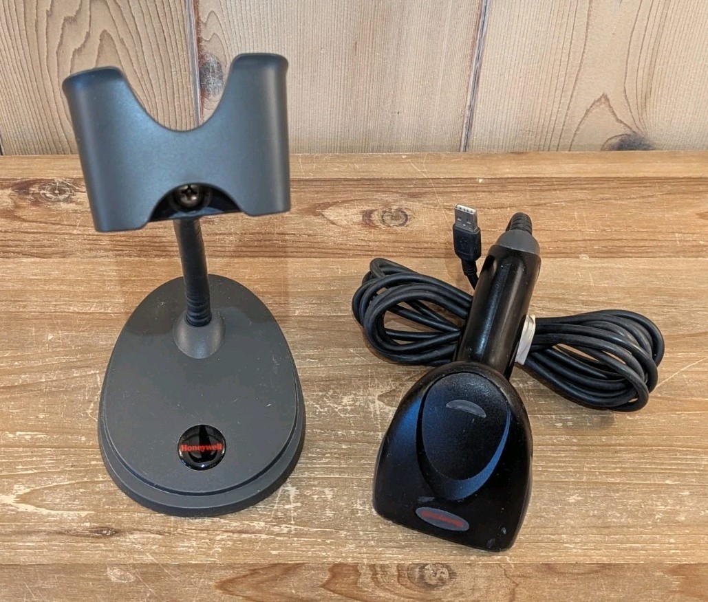 Honeywell Handheld Barcode Scanner Hyperion 1300G w/ Stand Black Tested/Works