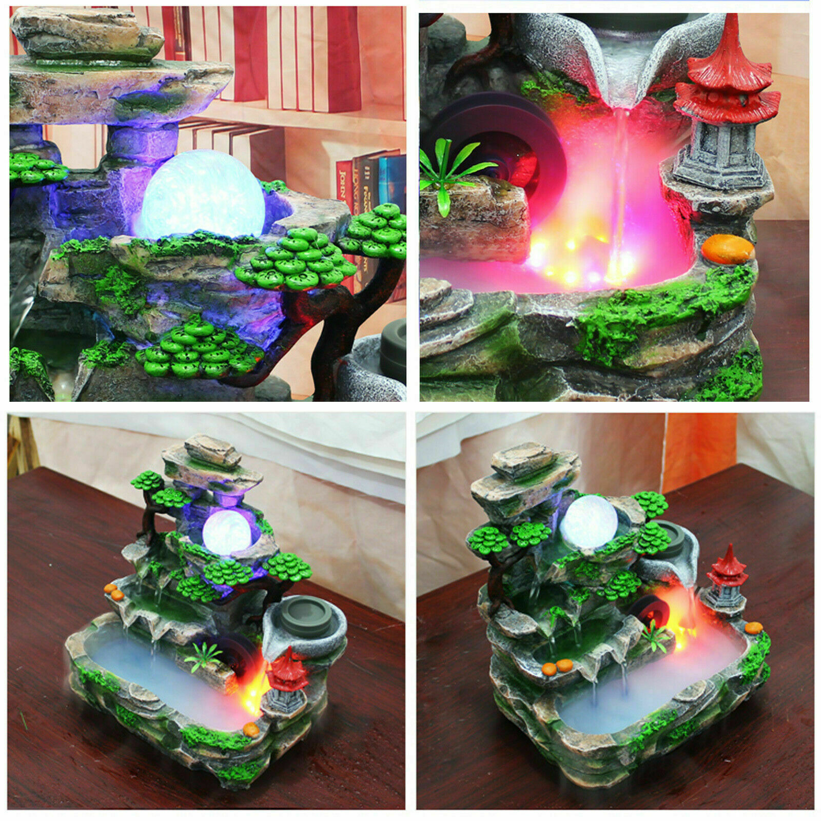 Indoor Rockery Fountain Goldfish Waterfall Feng Shui Water Sound Desktop Decor