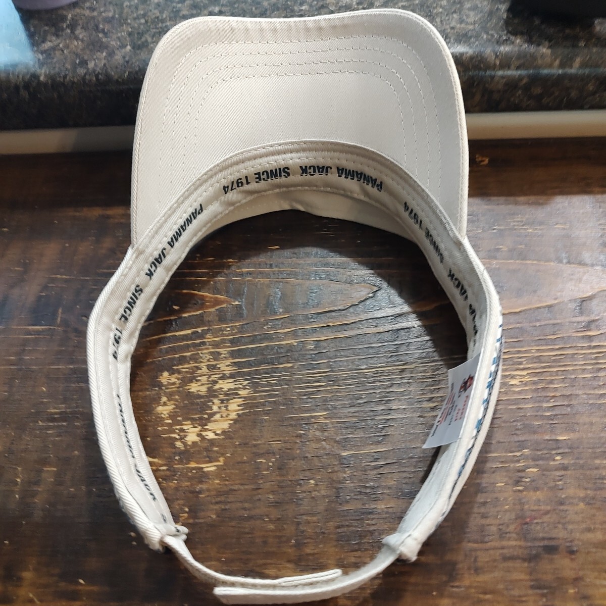 PANAMA JACK Visor Beige Golf Tennis Adjustable Hook & Loop Strap