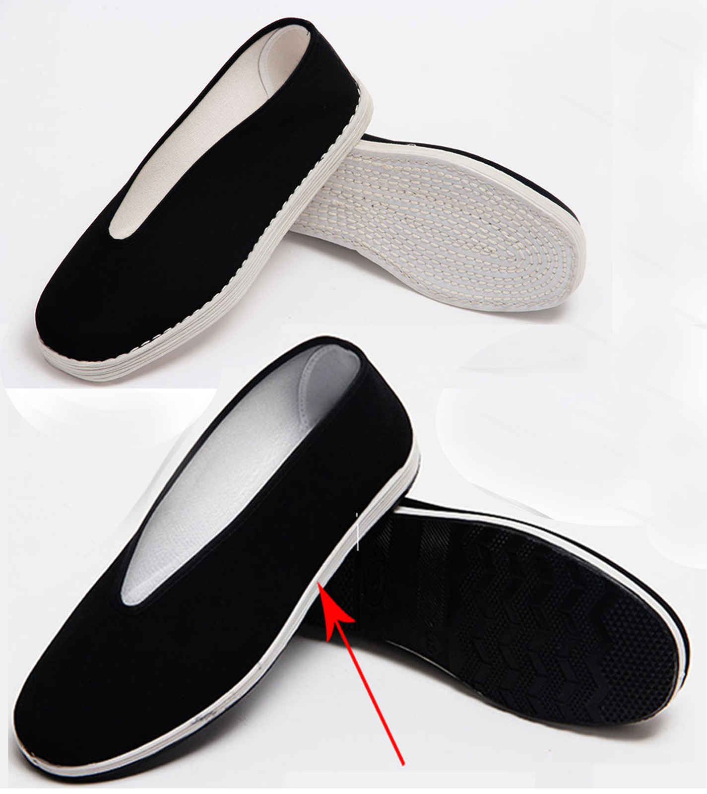 Chinese Mens Womens Martial Arts Kung Fu Wushu Canvas Black Shoes Slippers soft