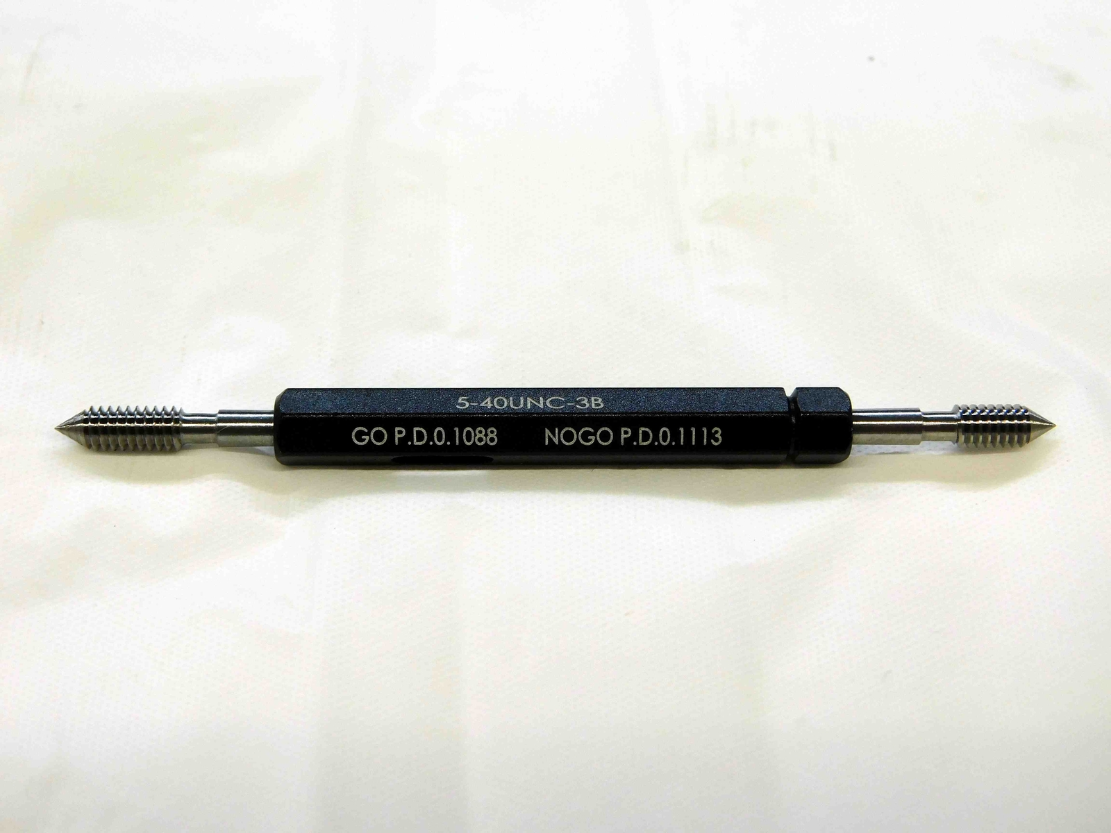 NEW 5 40 UNC 3B THREAD PLUG GAGE #5 .125 GO NO GO P.D.'S= .1088 & .1113 1/8 5-40