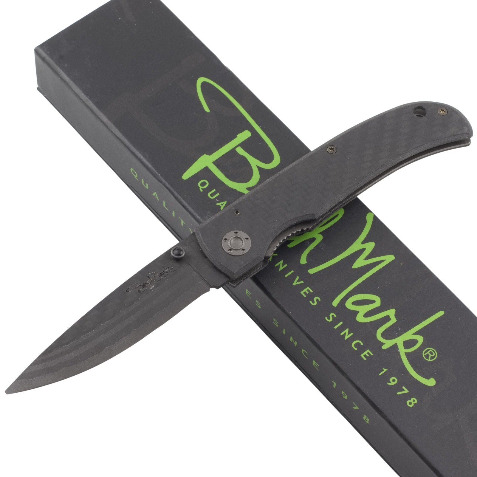 Benchmark Wildwind Black Carbon Fiber Linerlock Folding Knife BMK053