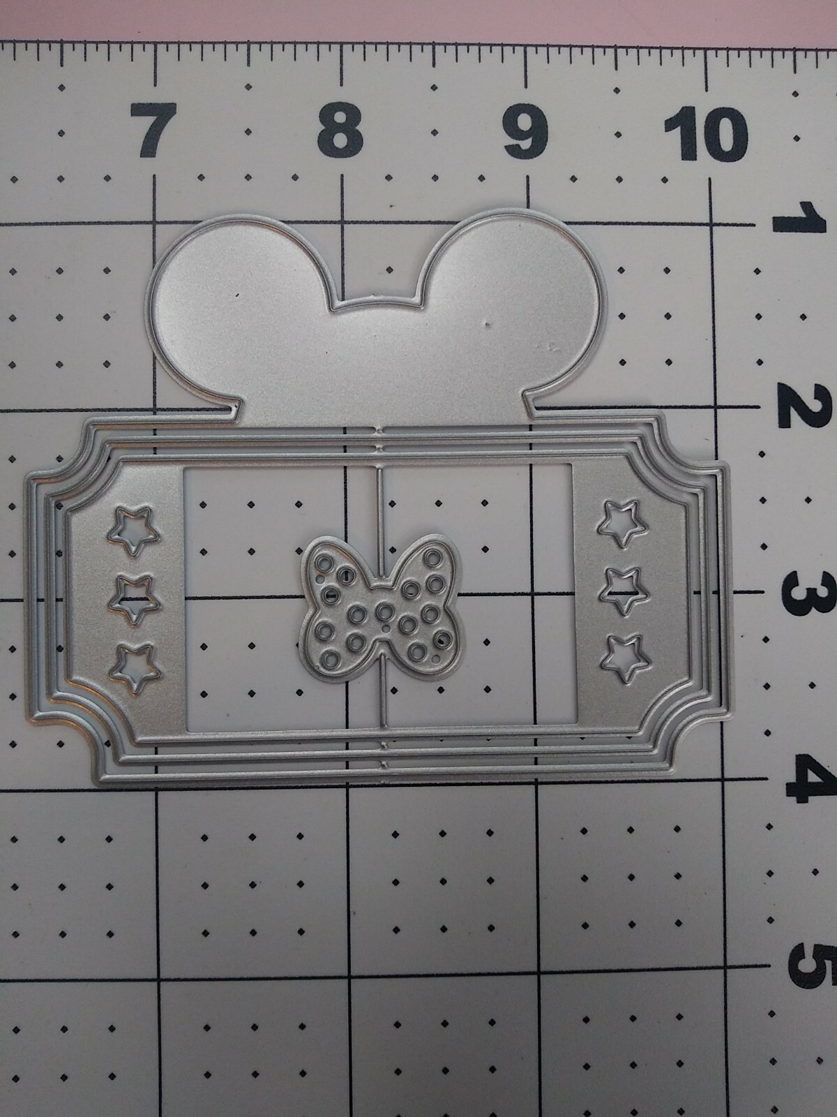 Thin Metal Die Cut Tool Emboss Disney Mickey Minnie Ticket Tag Christmas gift
