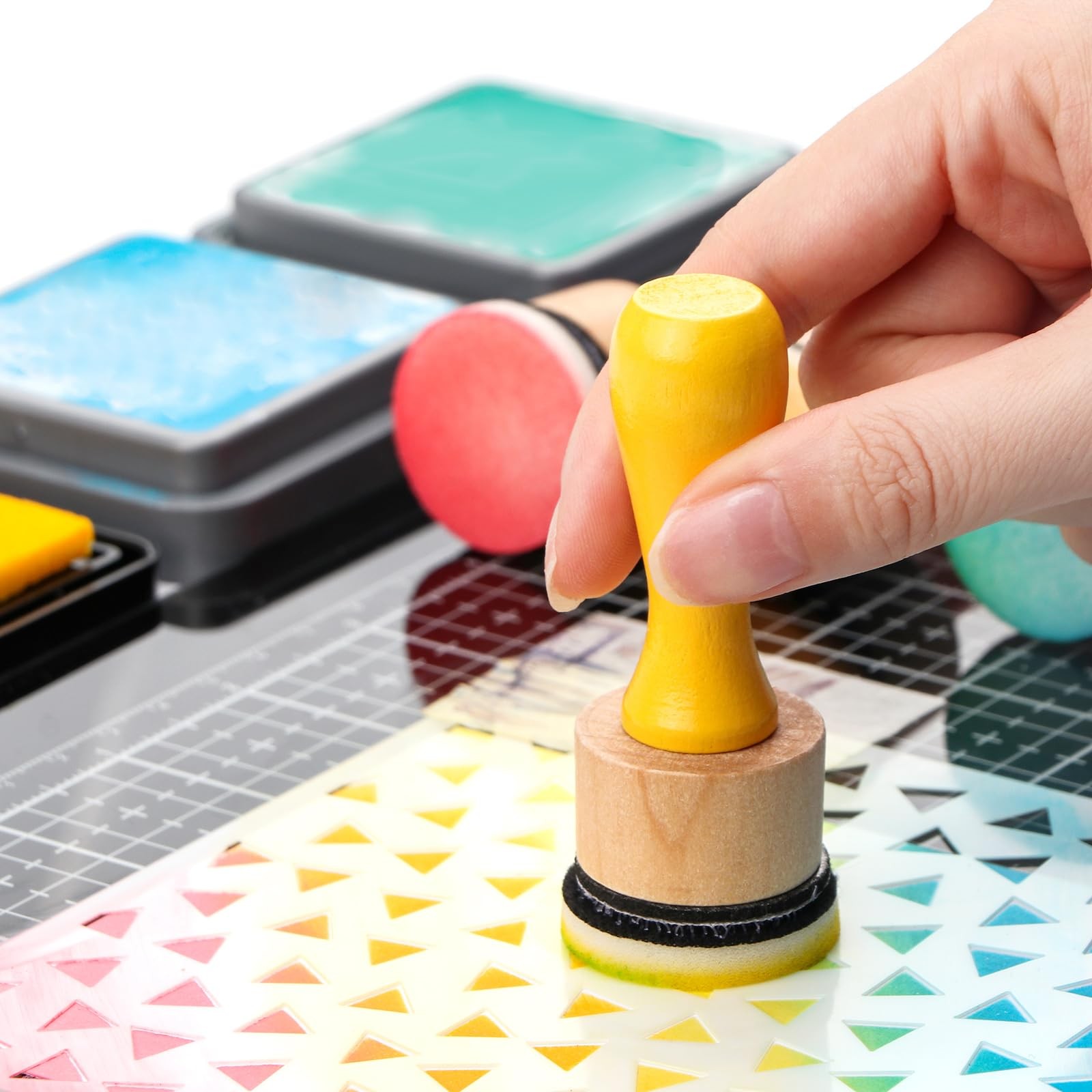 47 Pack Ink Blending Foam Pads Set with 8 Mini Applicator Tools Storage Box