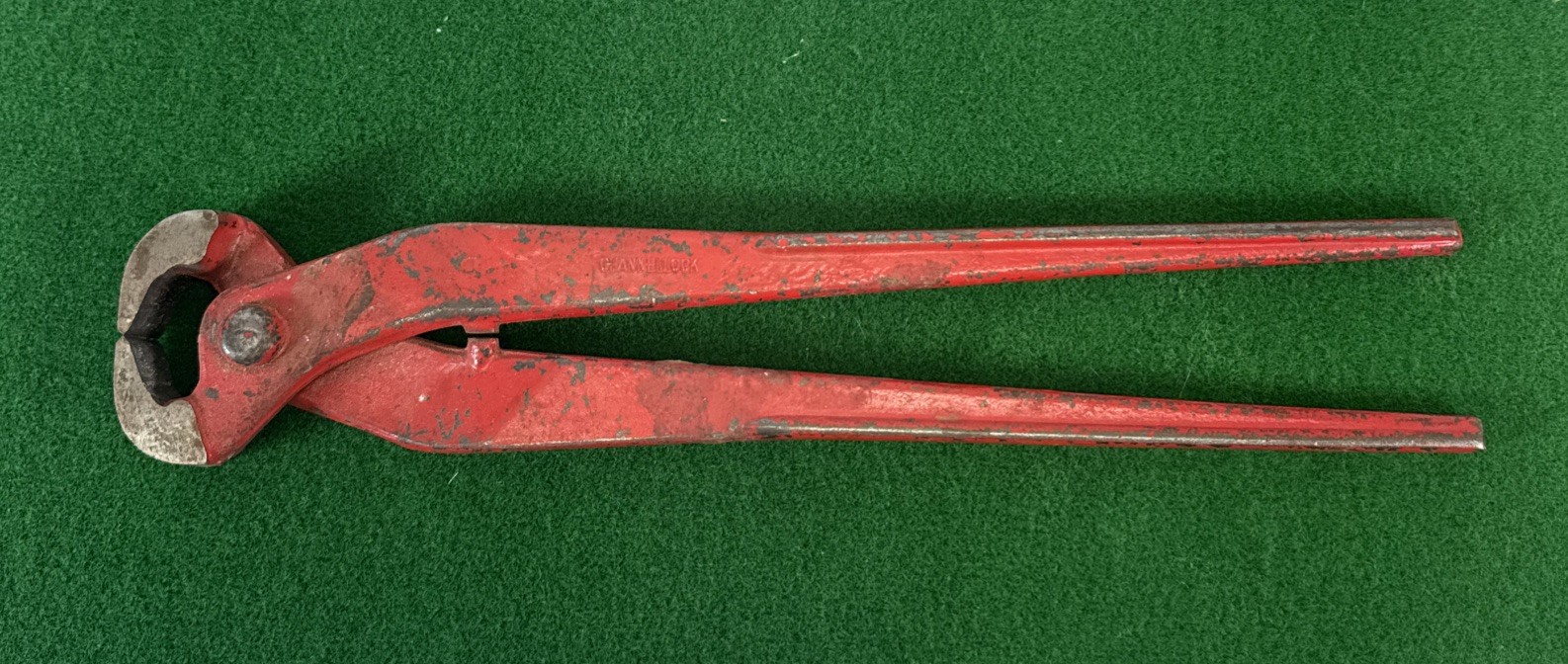 CHANNELLOCK  Blacksmith Nippers 14" Cutters Tool Horse Farrier Hoof Red Vtg