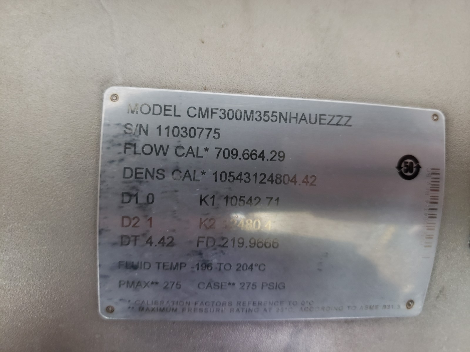Micro Motion CMF300M355NHAUEZZZ Mass Flow Sensor 3" CMF300M