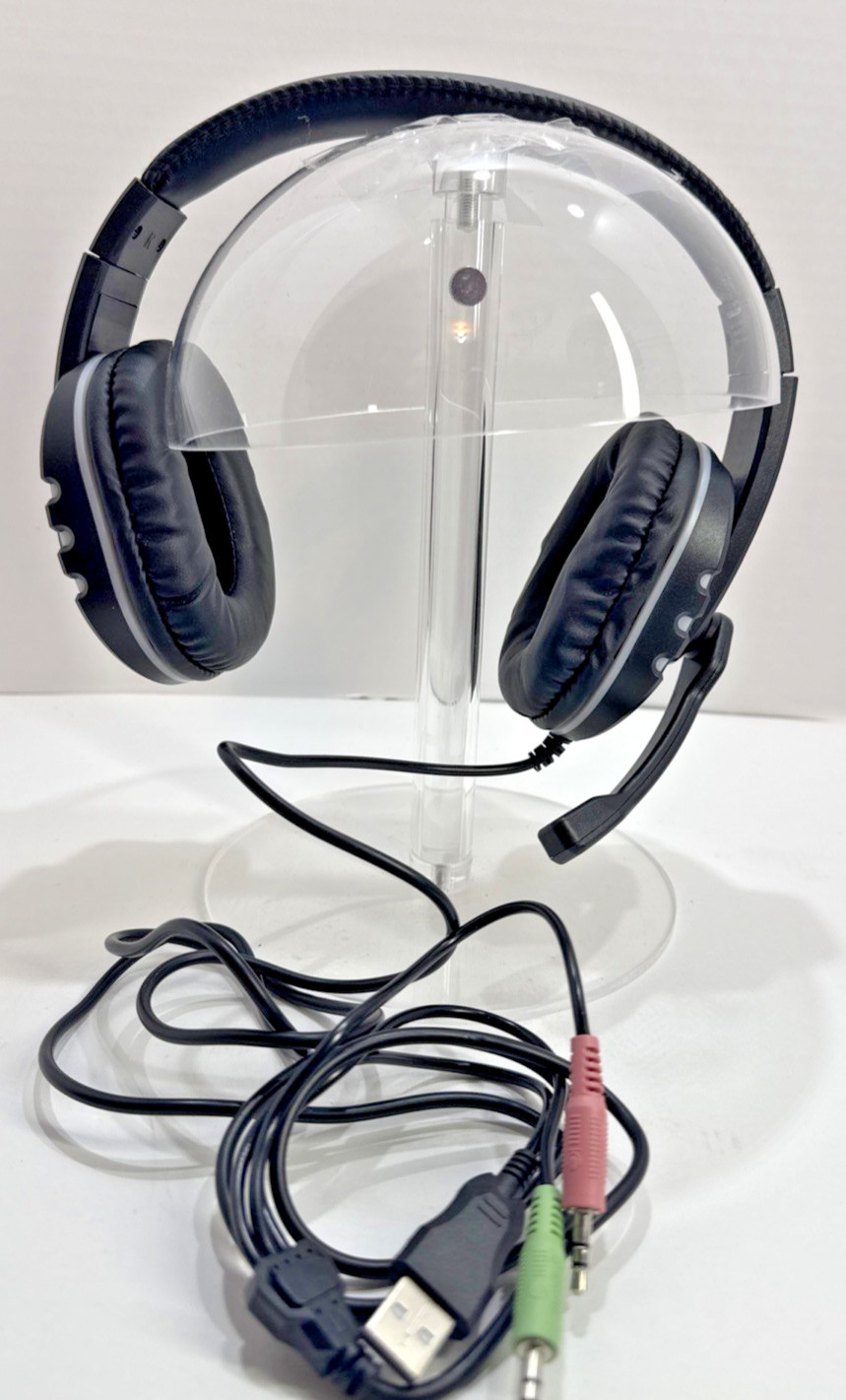 LuLup Headphones 741 Computer Headset Boom Microphone Adjustable Tested