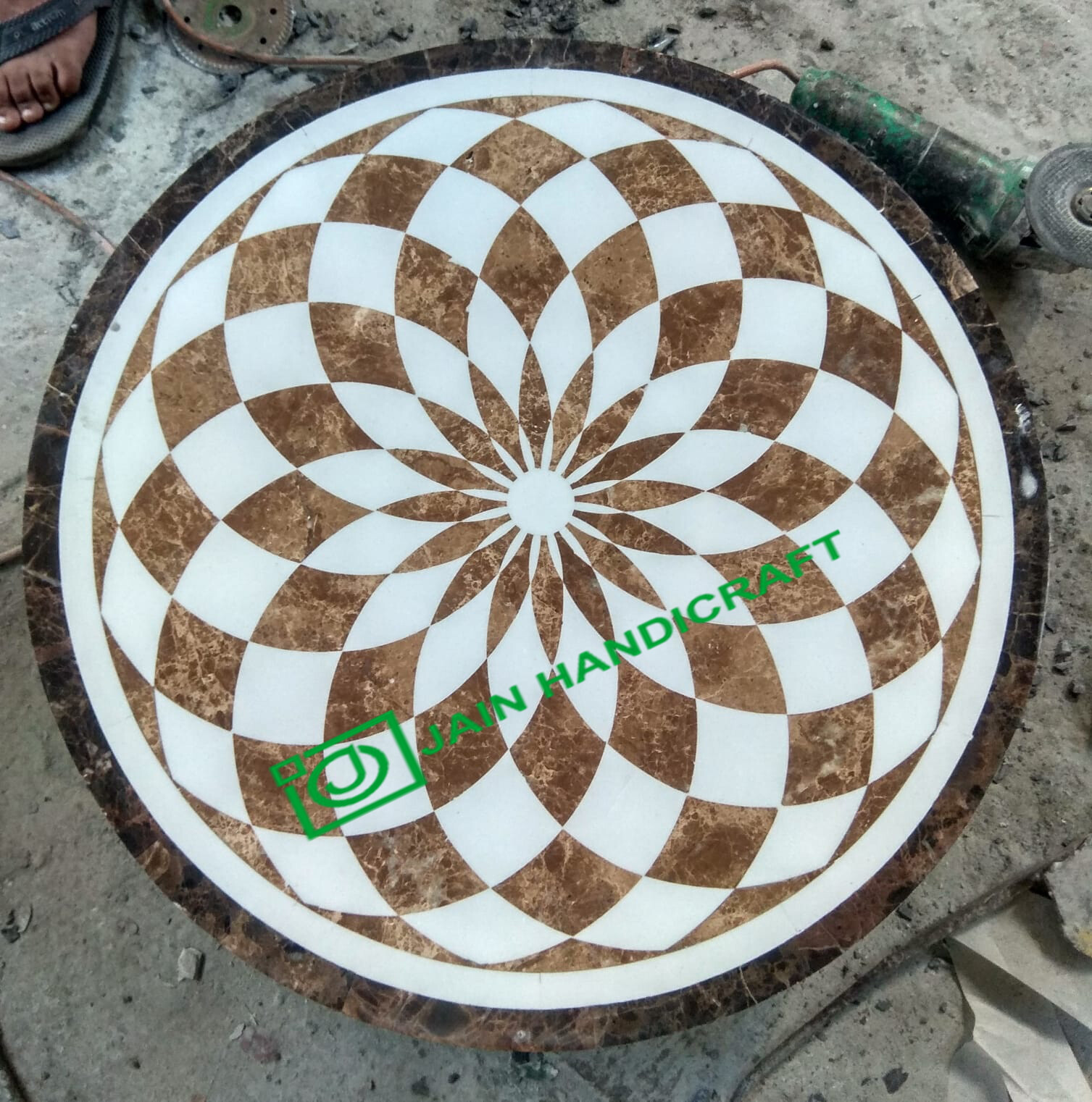 18" round black marble table top coffee center home decor inlay malachite ign
