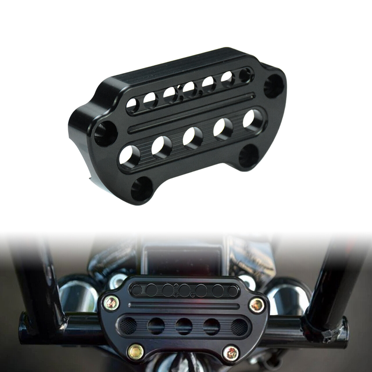 Indicator Handlebar Riser Top Clamp Black Cover Fits For Harley Sportster Dyna
