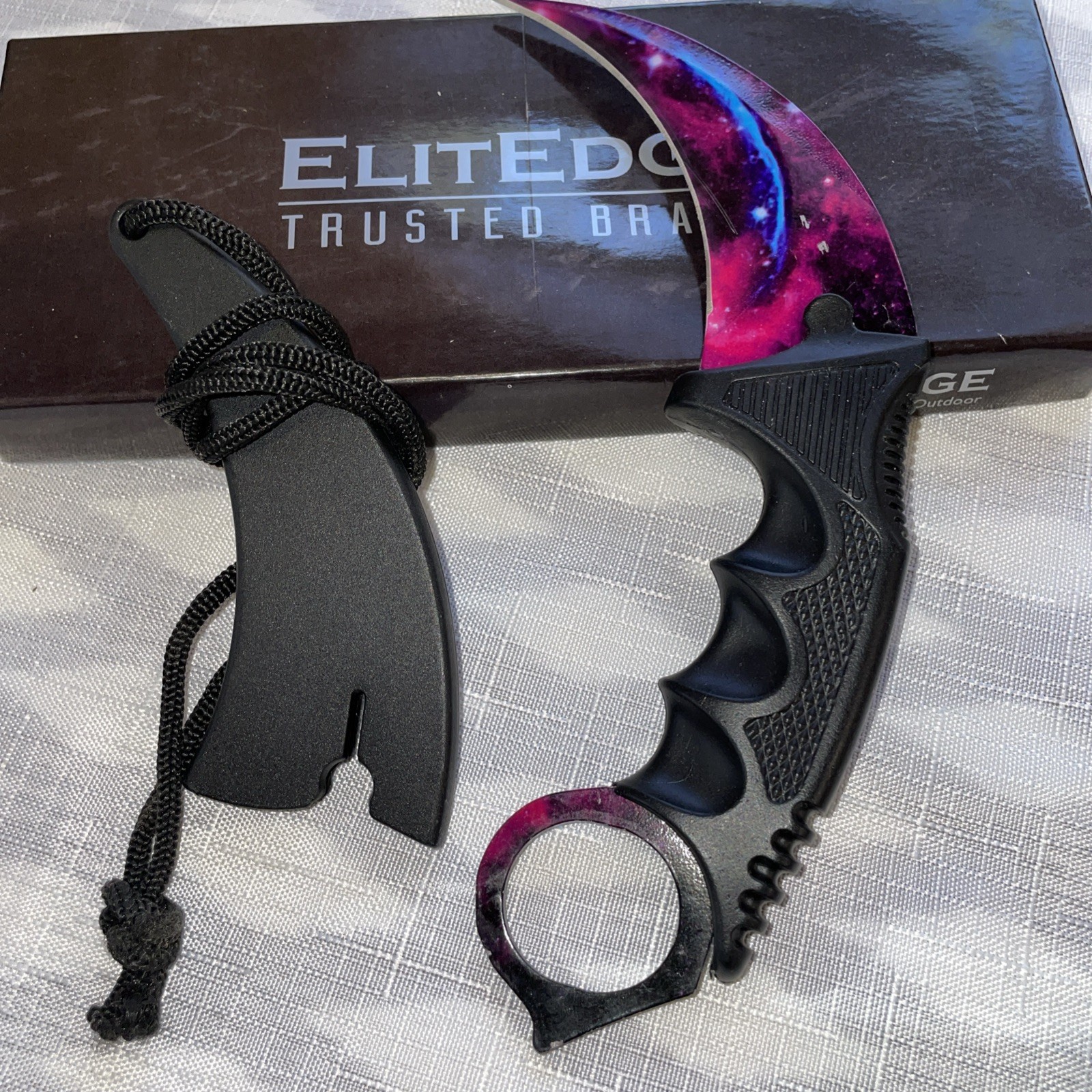 Elite Edge Karambit Galaxy/Black Knife With Sheath