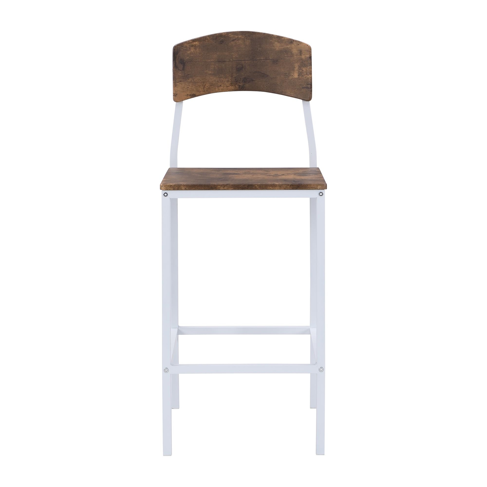 1 Table+4 Chairs White Frame Rustic Brown Tabletop Drop Leaf Dining Table Set