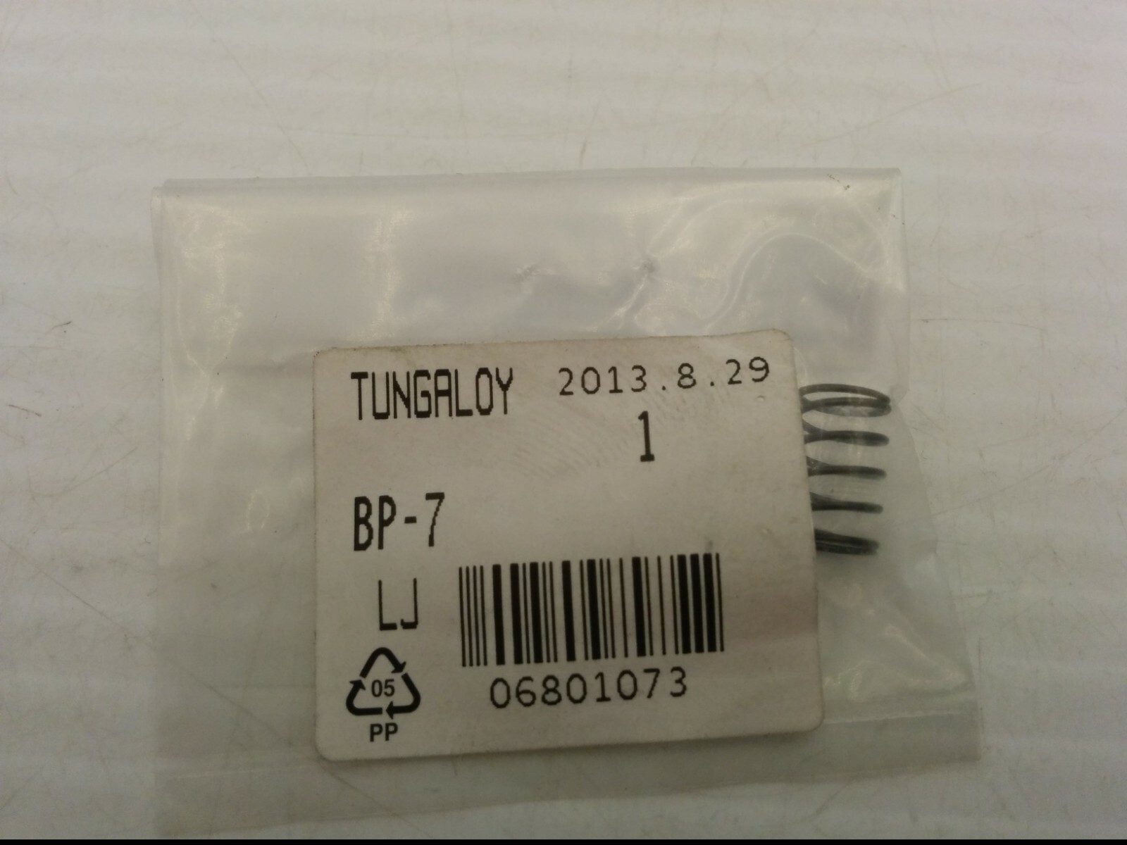 TUNGALOY BP-7 SPRING PIN, TAC TOOL PART, 06801073, NIB