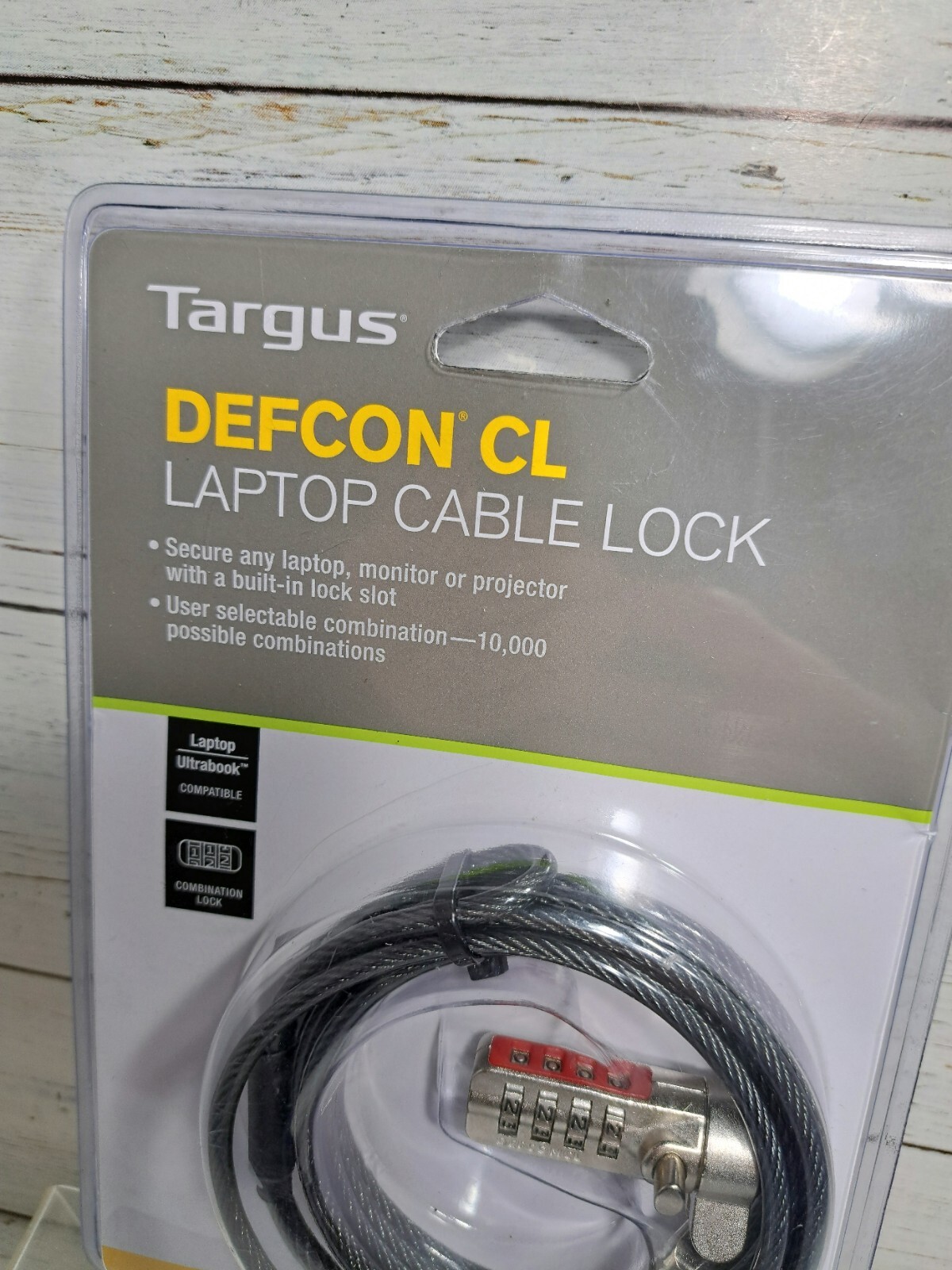 T-Lock Resettable Combo Cable Lock for Laptop Computer and Desktop