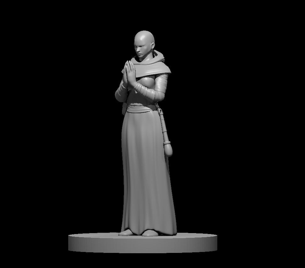 Acolyte Female Commoner NPC 28mm Scale DND D&D Tabletop Mini