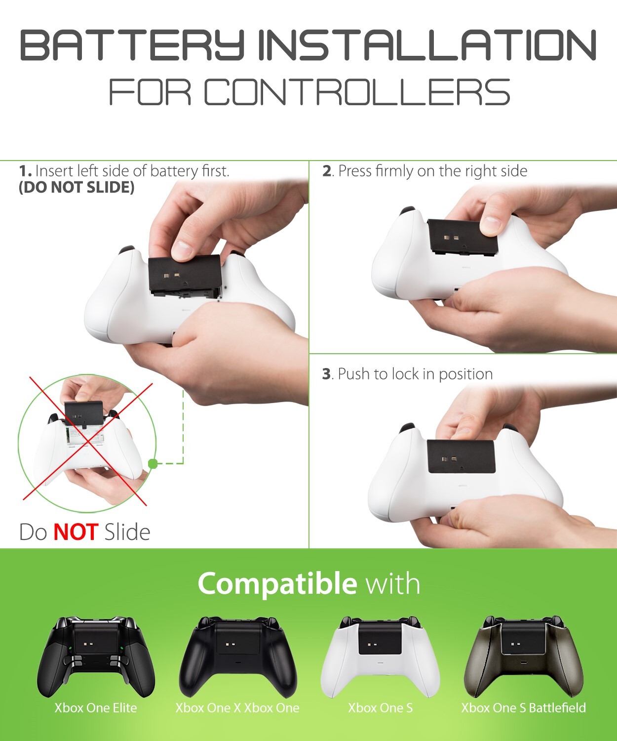 Dual Controller Quick Charge Dock Stand Station Battery Pack for Xbox One X S