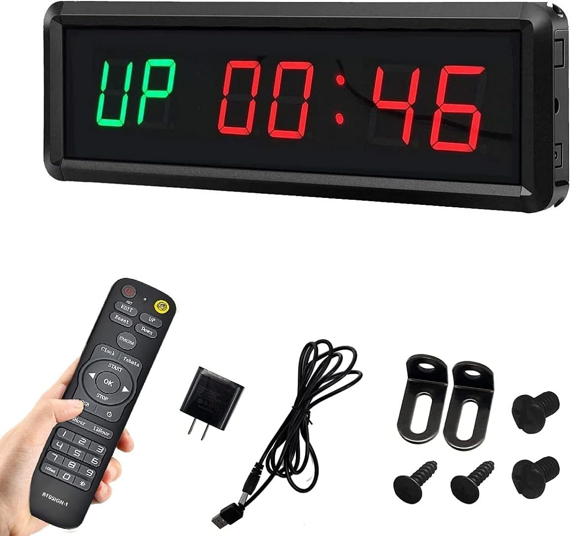 Multi-Mode LED Gym Timer with Remote & Customizable Intervals