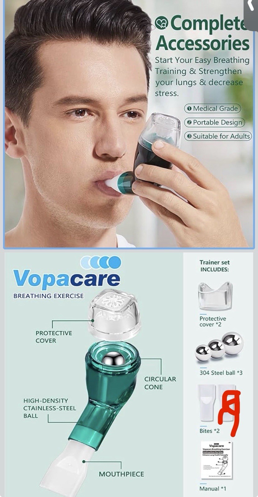 Flutter Valve Breathing Exercise Device for Lungs