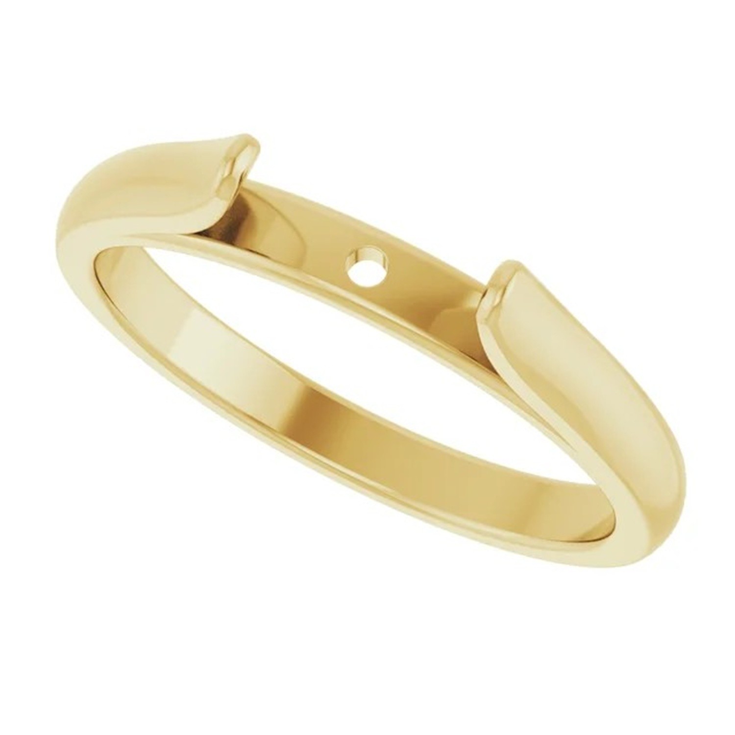 Solitaire Ring Peg Shank Solid 14K Gold Traditional Wide Span Cathedral Design