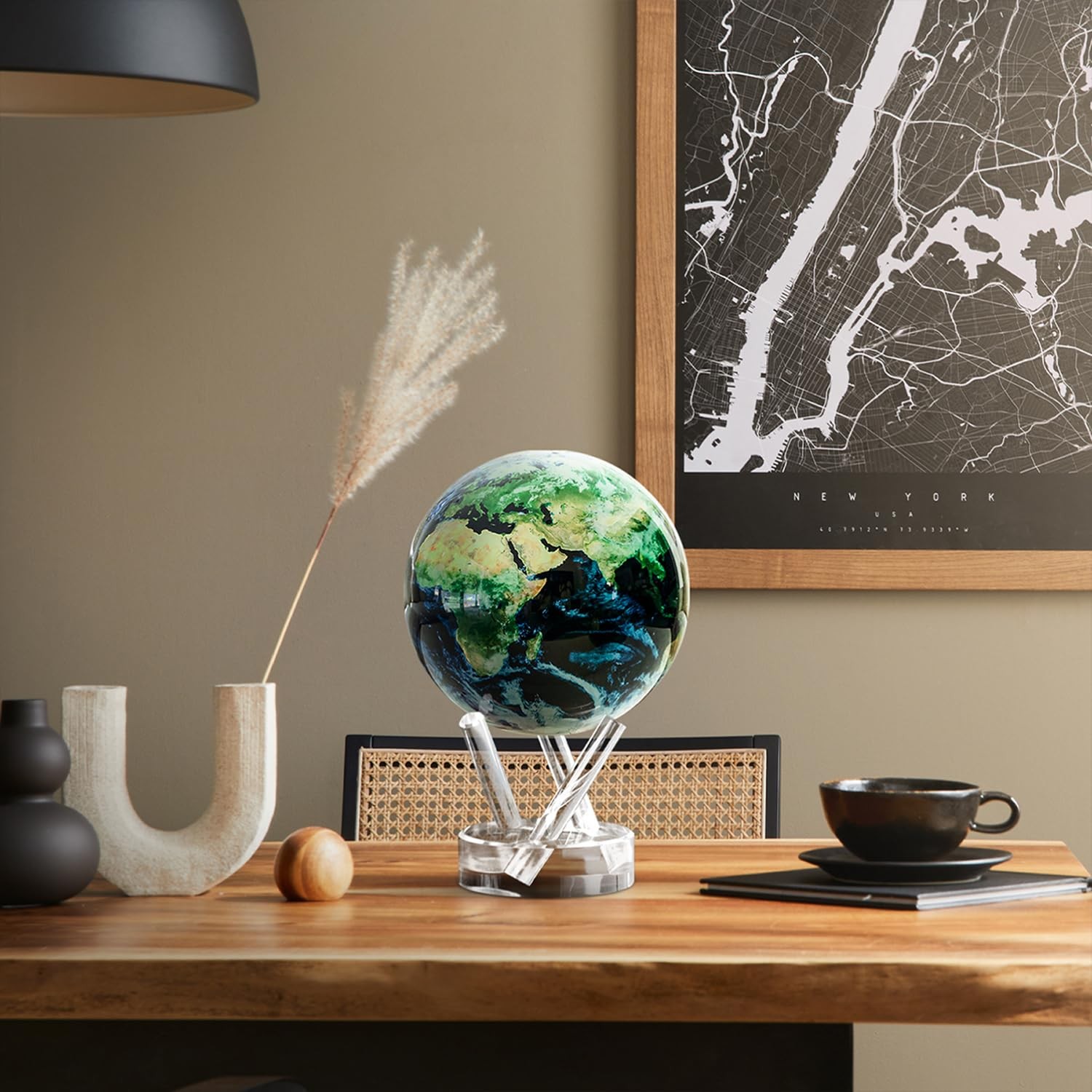 Globe - Earth with Clouds Classic (4.5") | Self-Rotating Globe Powered by Lig...