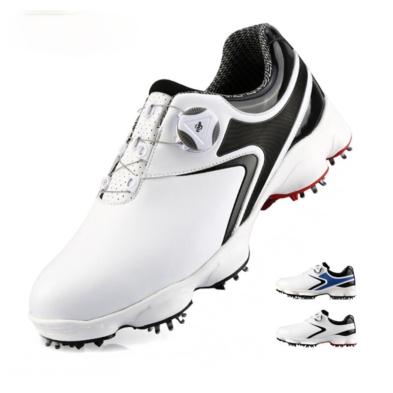 Golf Shoes Men's Waterproof Breathable Golf Shoes Male Rotating Shoelaces New