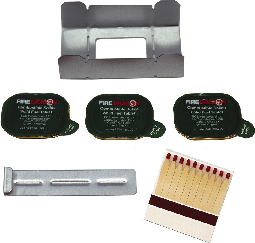 Bushcraft Folding Ration Heating Kit Cooker Eco Fuel Tablets Water Purification