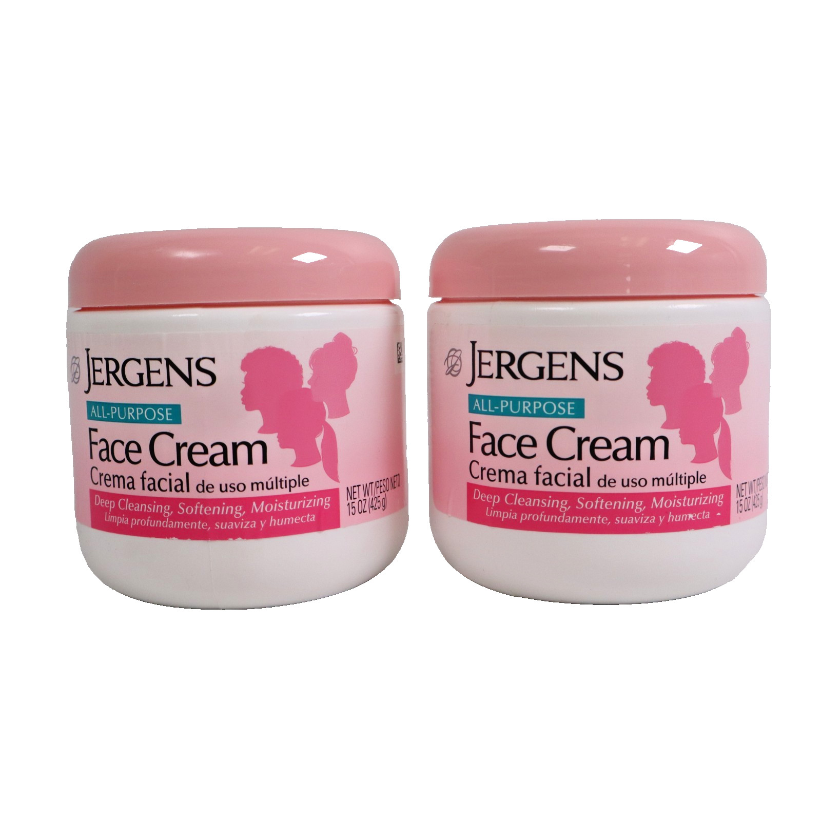 2 PACK Jergens All Purpose Face Cream 15 oz Deep Cleansing Facial Cream