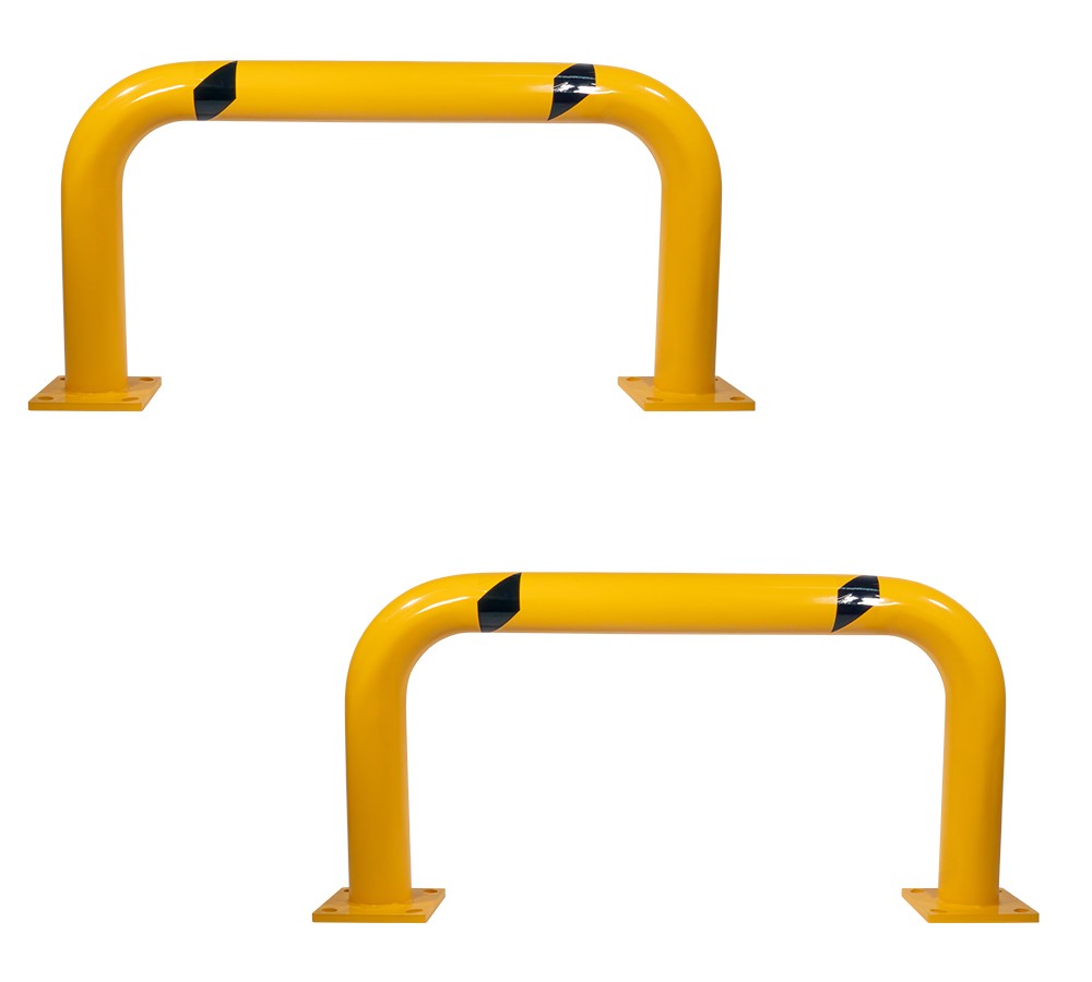 2Pcs 24"x48" High-Profile Steel Machine Guard Rail Safety Barrier for Warehouse
