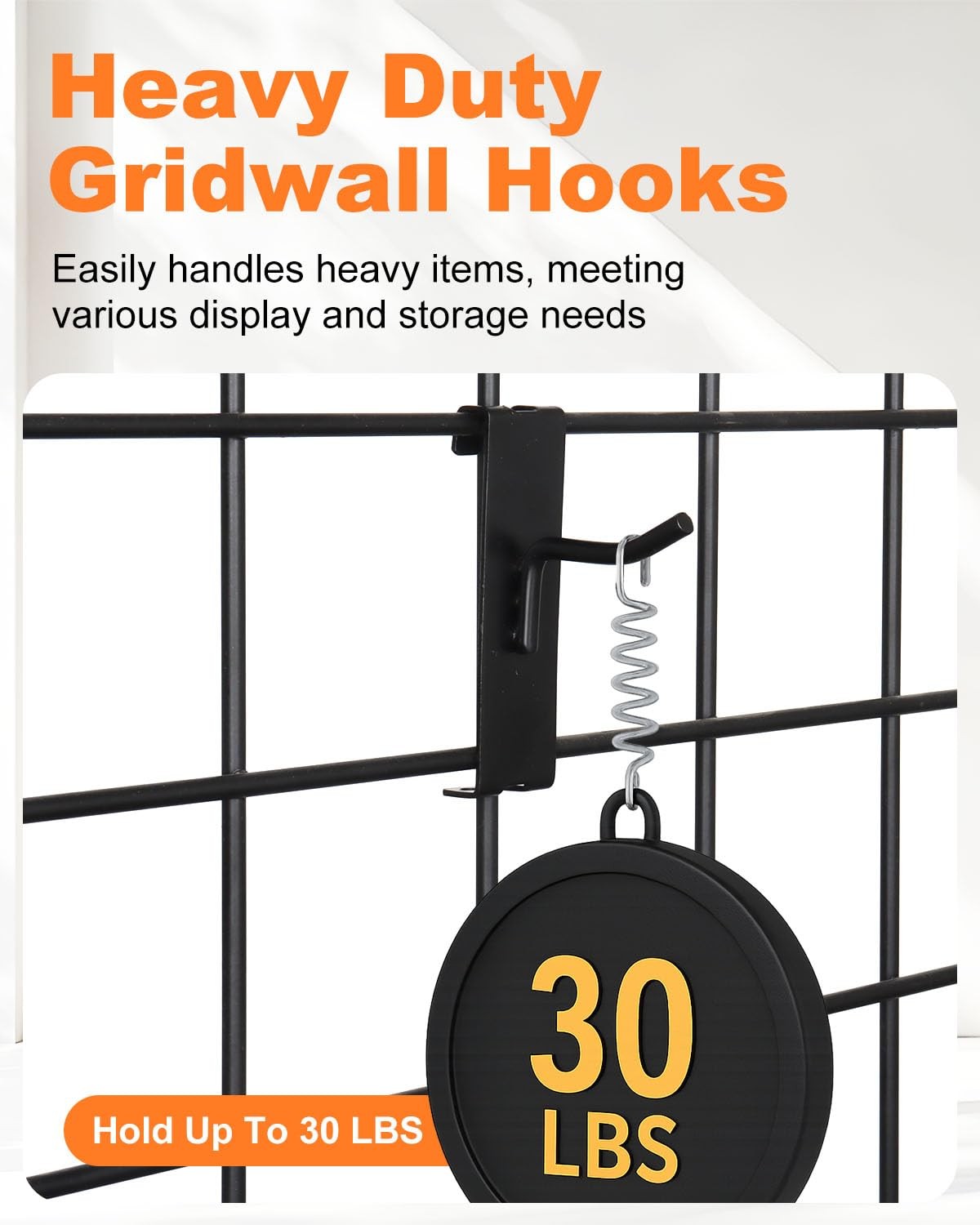 Gridwall Hooks Heavy Duty Display Wire Grid Wall Panels Black 2 Inch 50 Pack