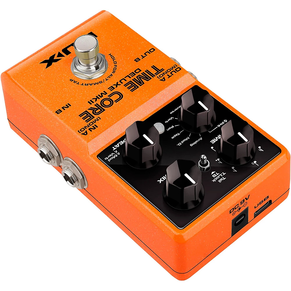 NUX Time Core Deluxe MKII w/Delays/Phrase Looper/Tap Tempo Effects Pedal Orange