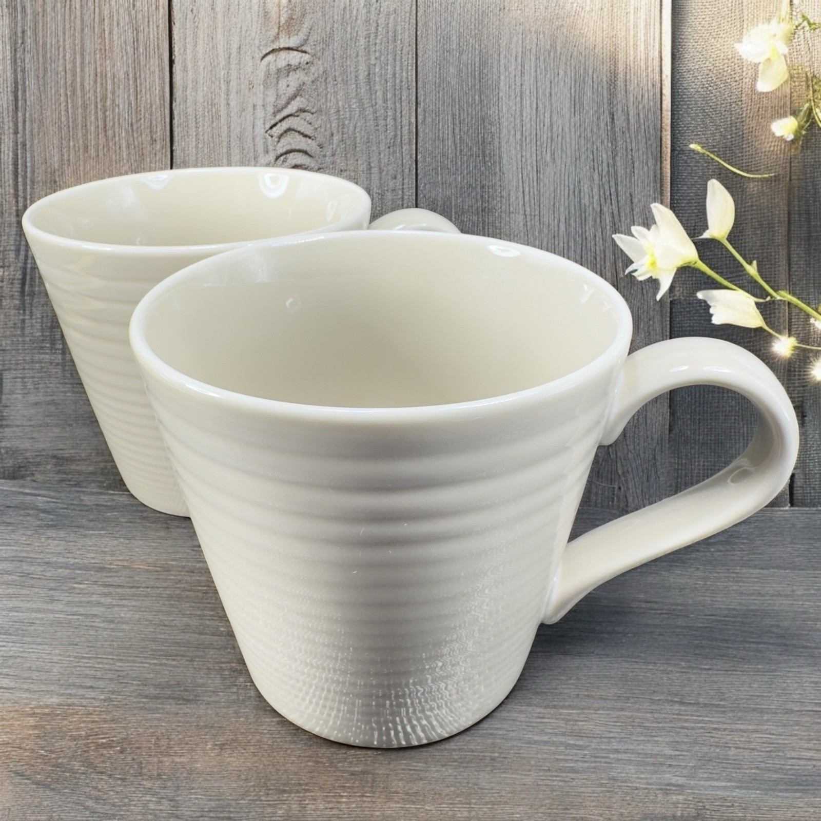 Royal Doulton Gordon Ramsay Maze Coffee Cup Mug Beige Brown Set 2 Mugs Cups VTG