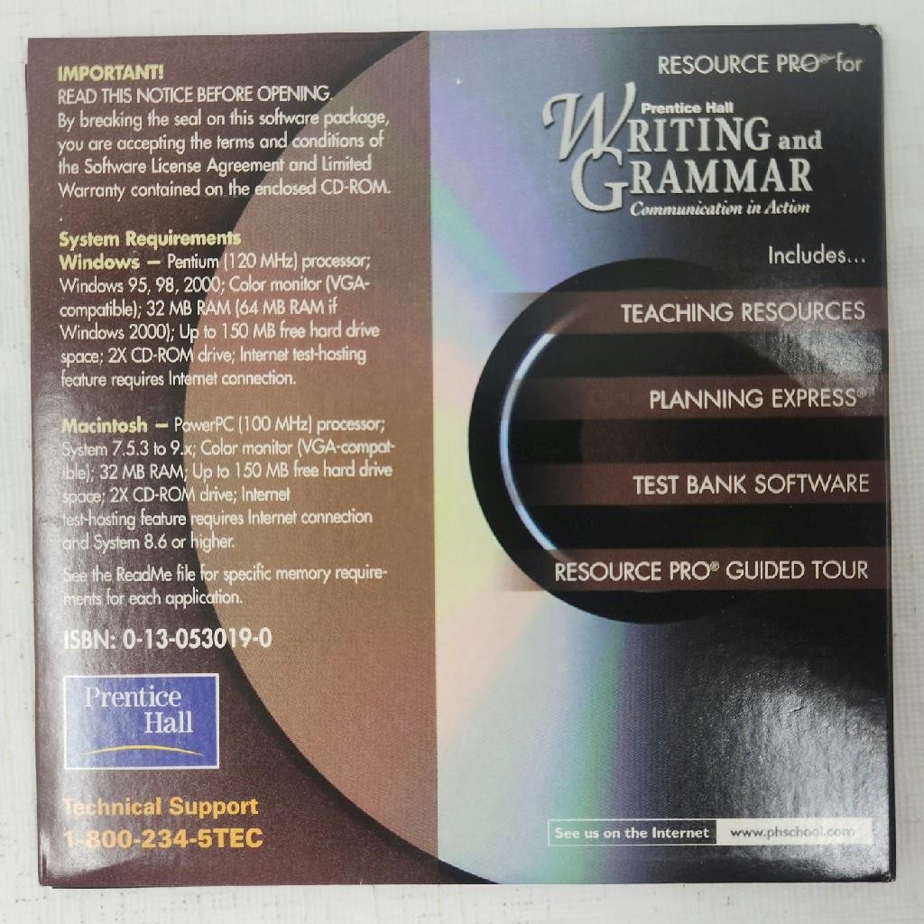 Prentice Hall Writing and Grammar Resource Pro Silver Level CD-ROM