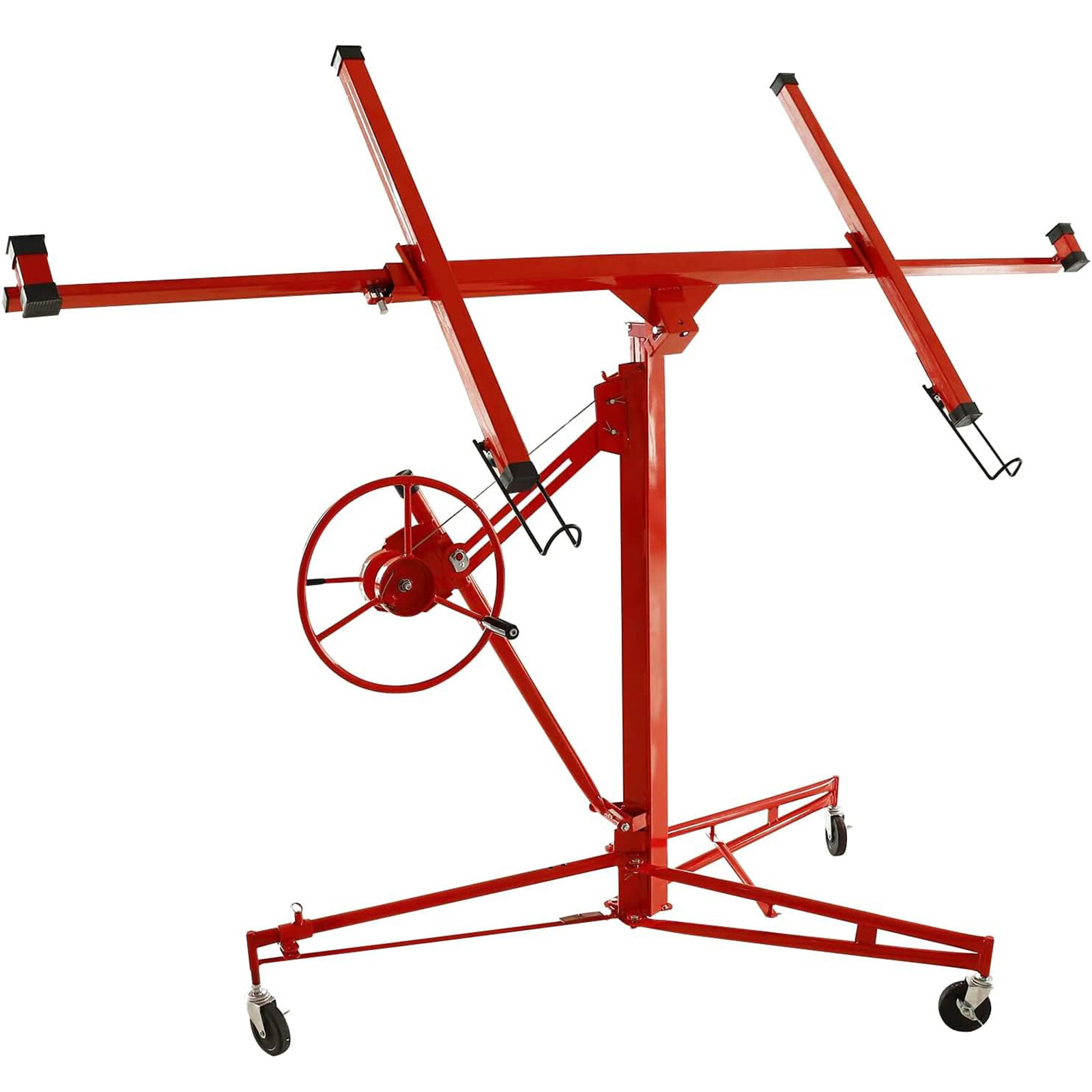 11FT Drywall Lifter Panel Hoist Dry Wall Rolling Caster Lifter Construction Tool