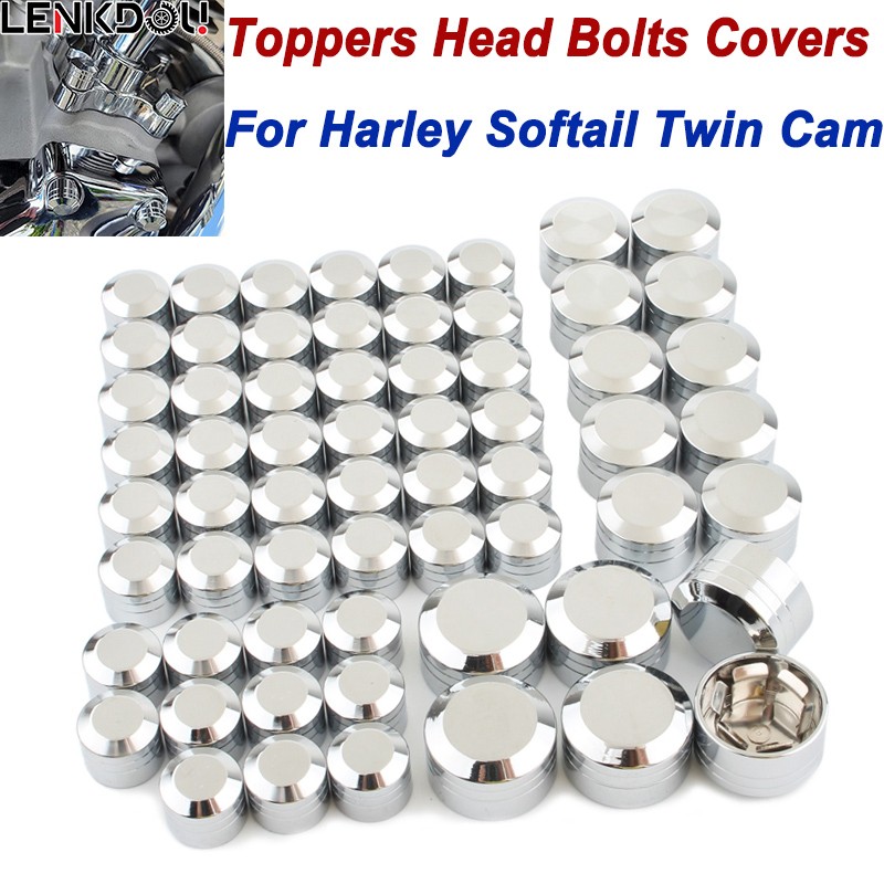 CNC Aluminum Toppers Head Bolt Covers Engine Kit  For Harley  Twin Cam Softail
