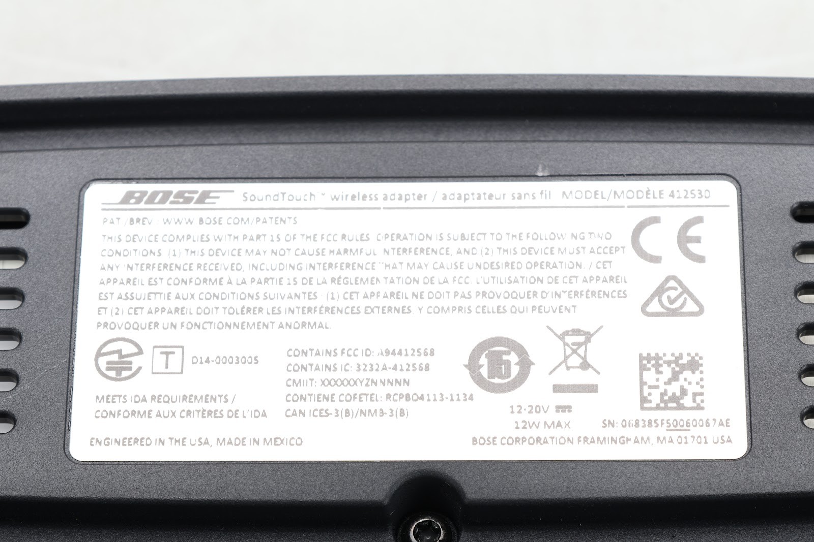 Bose 412530 SoundTouch Wireless Adapter