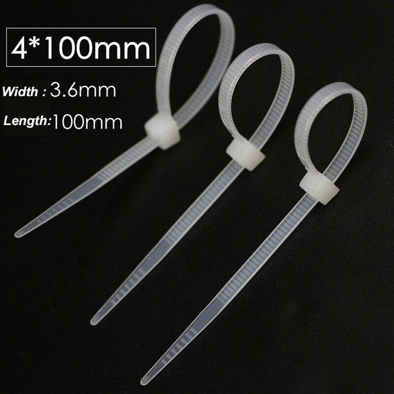 Cable Ties Nylon Zip Tie Wraps Strong Self - Locking 4mm All Size Black / White