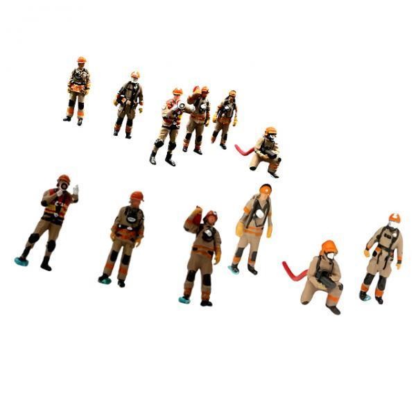 Miniature 1:64 Firefighter Figures Tiny People Model Collectibles Mini Realistic