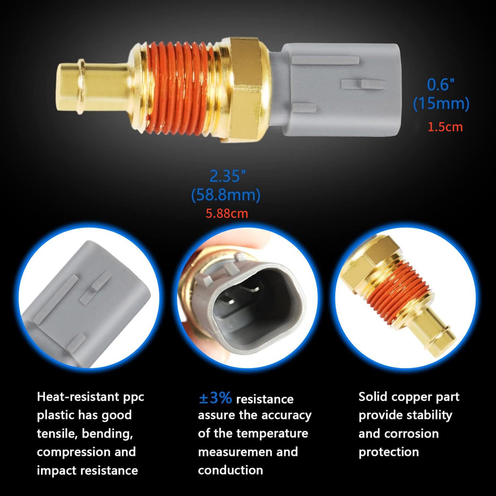 Professional 5149077AB Coolant Temperature Sensor Replacement For RAM 2019-2023