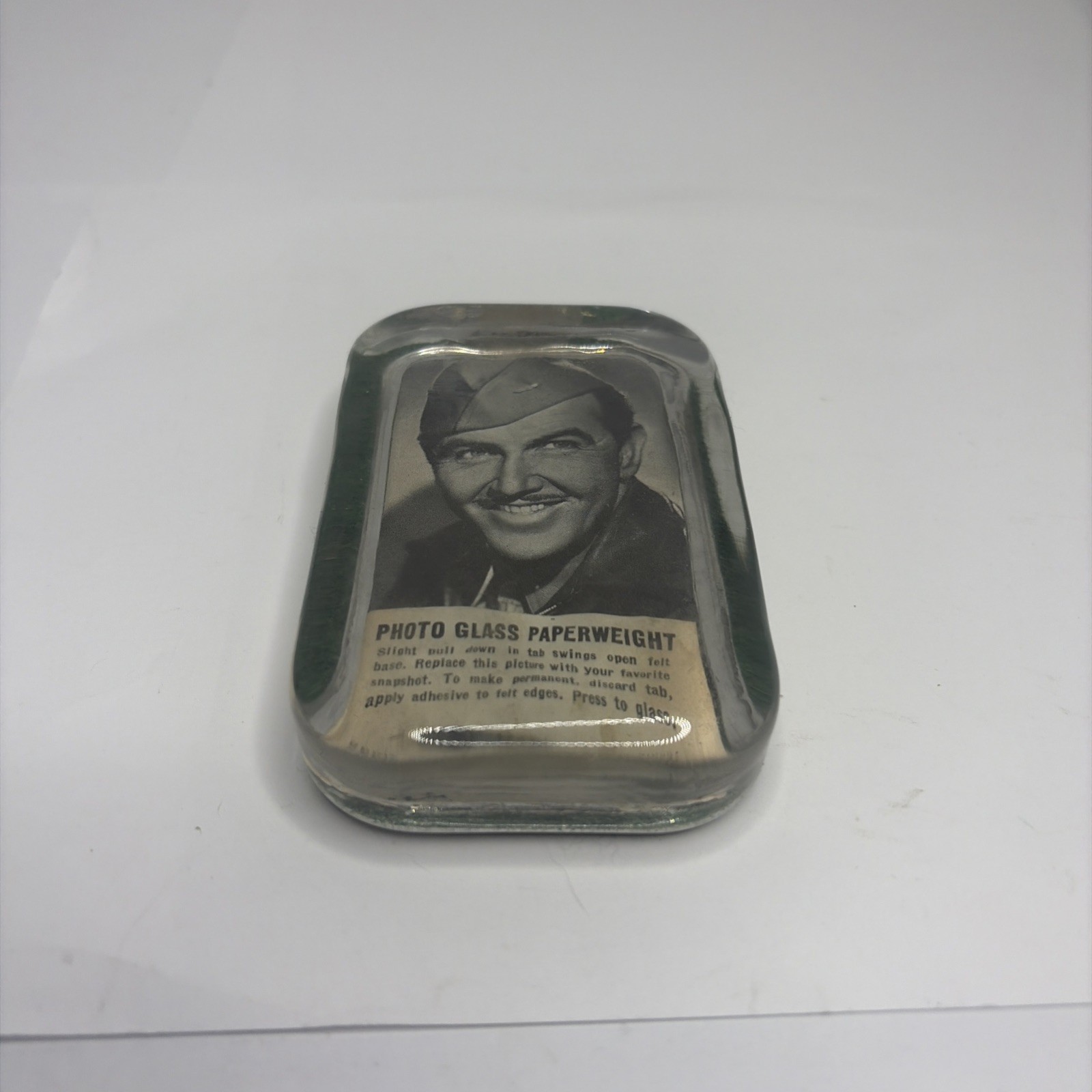 Vintage 1940 Preston Foster “thunder Birds “ Photo Glass Paperweight