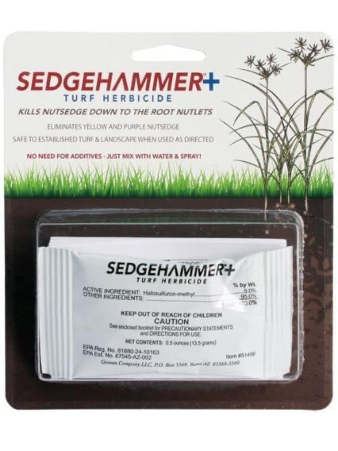 SedgeHammer+ Turf Herbicide Halosulfuron Nutsedge Killer 1 Packet No Adjuvant
