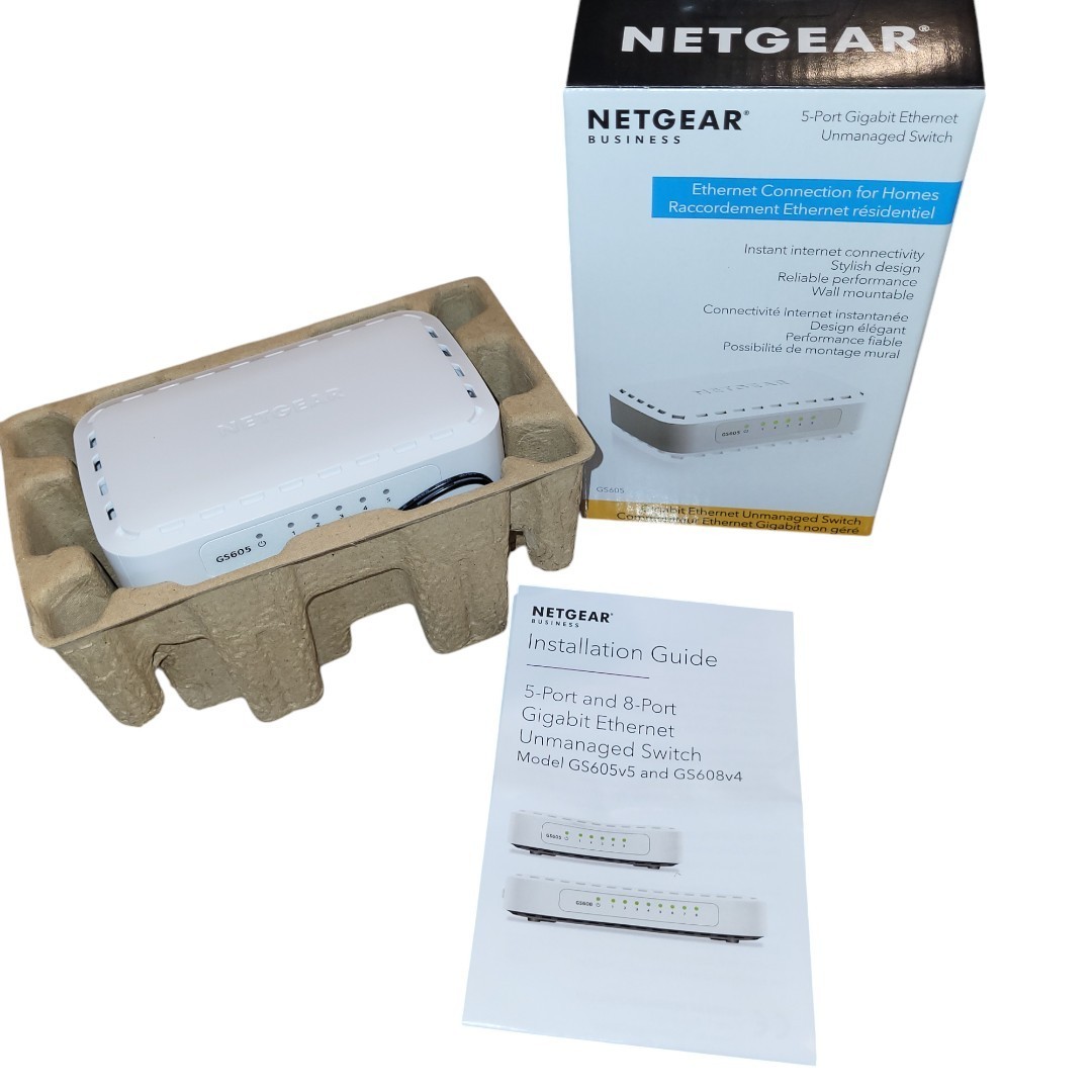 NETGEAR GS605 5 Port Gigabit Ethernet Unmanaged Switch | Reliable Wired Internet