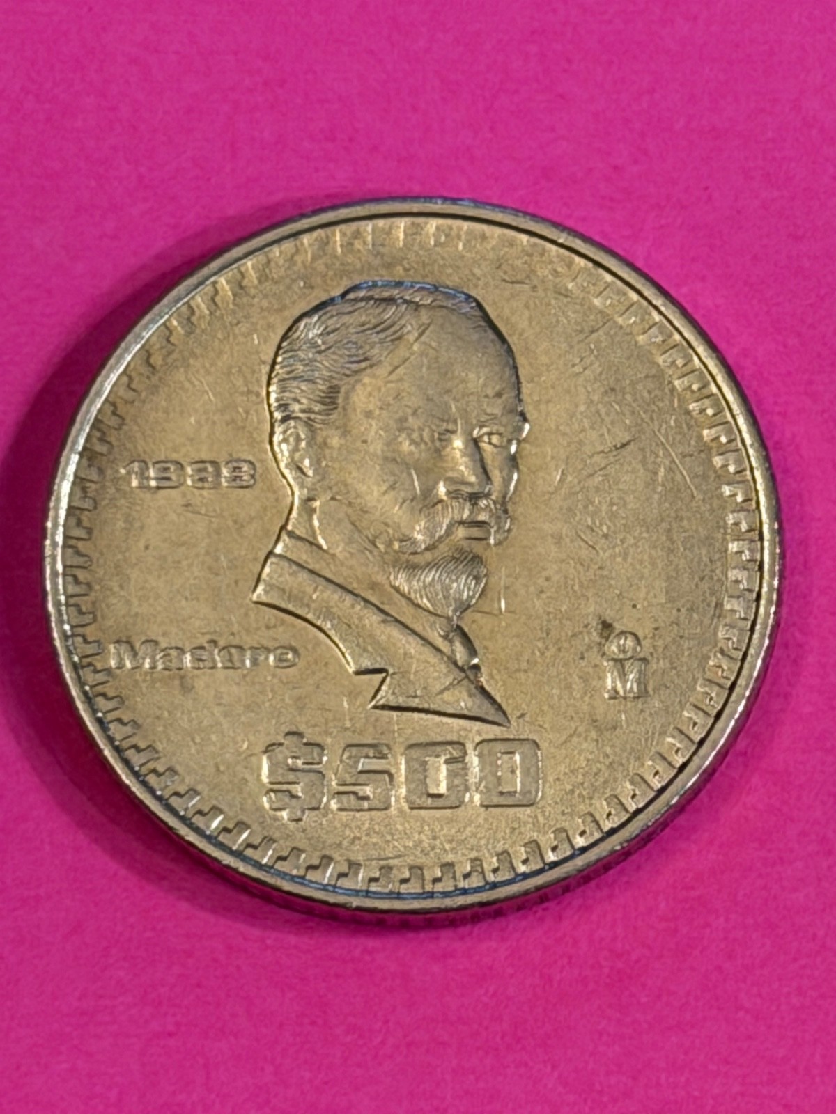 COIN MEXICO 1988 500 PESOS MADERO FREE SHIPPING