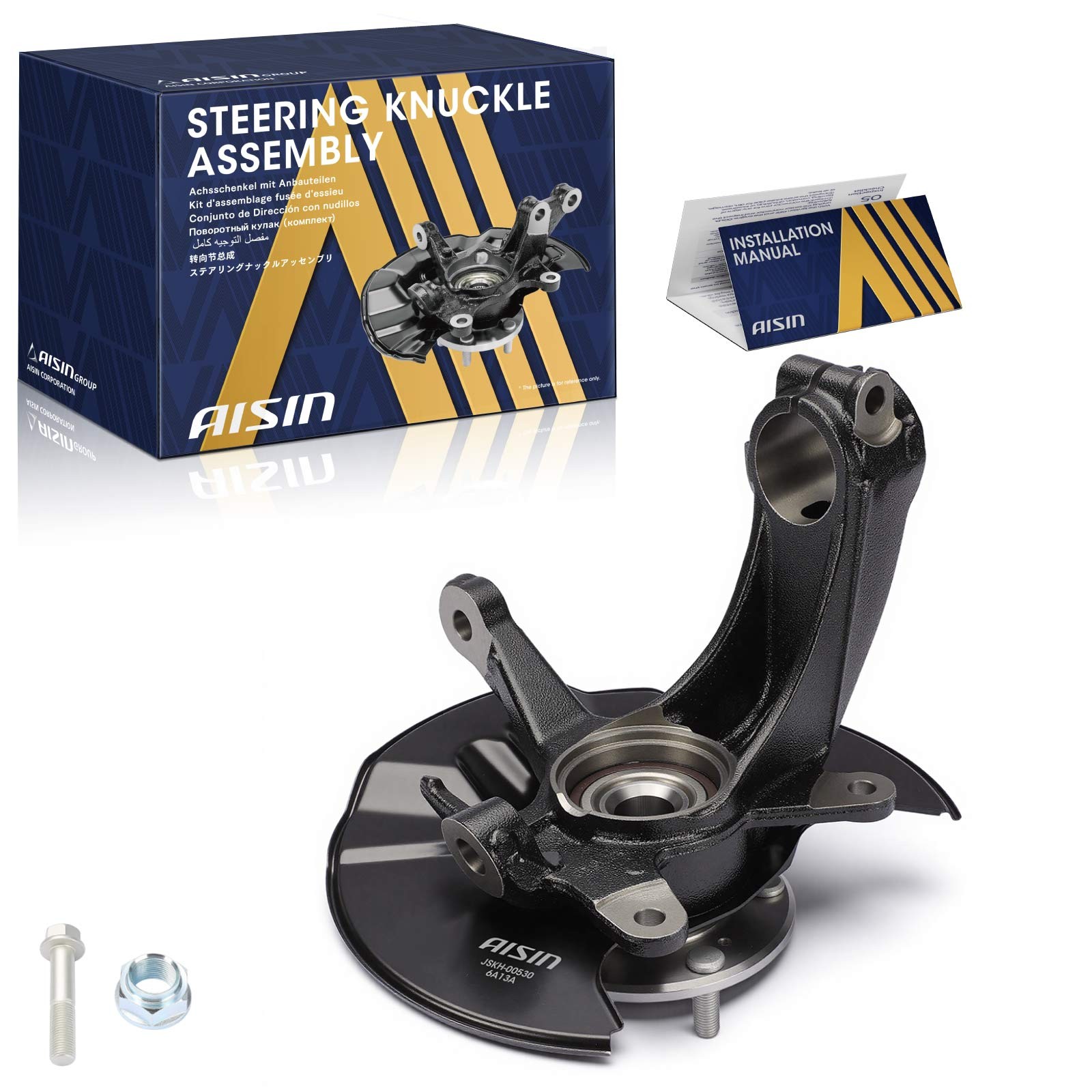 AISIN JSKH-00530 Front Left Steering Knuckle Assembly for Honda Civic 2016-2021