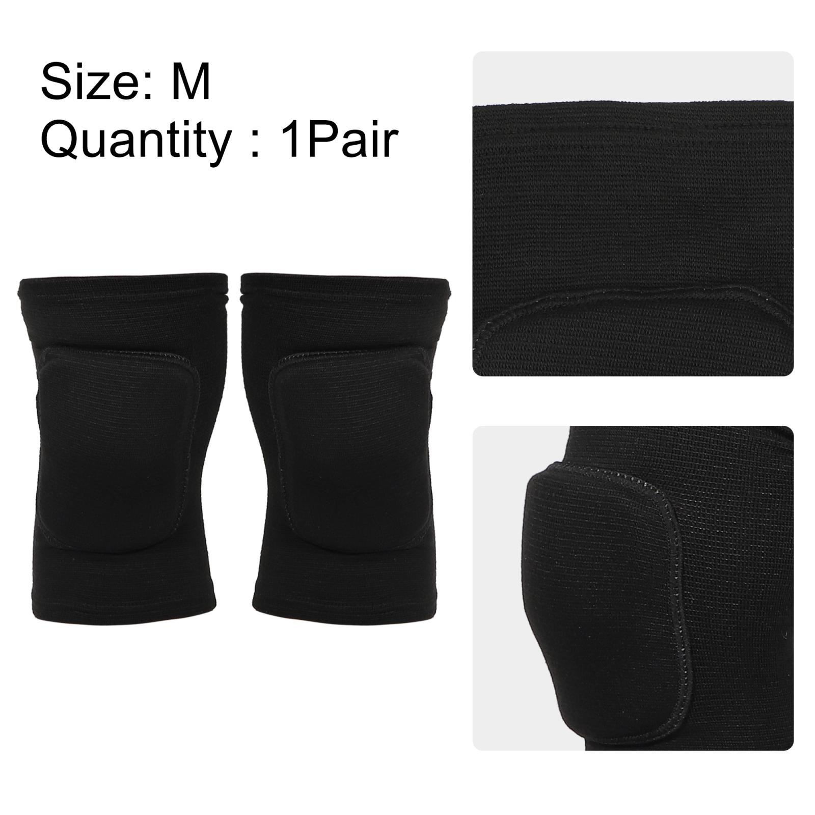 1 Pair Black Knee Brace Sponge Protection Size M